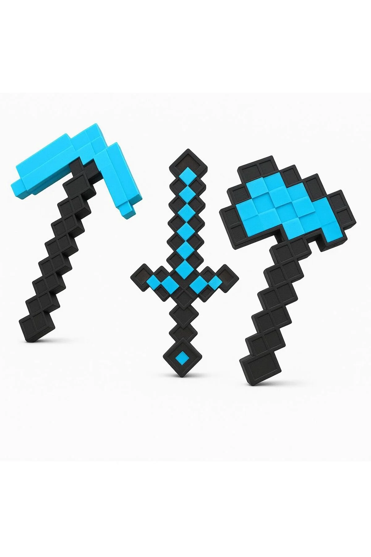 فیگور MINECRAFT SWORD PICKAXE AXE TRIPLE DIAMOND SET 22CM FIGURE Modeltek