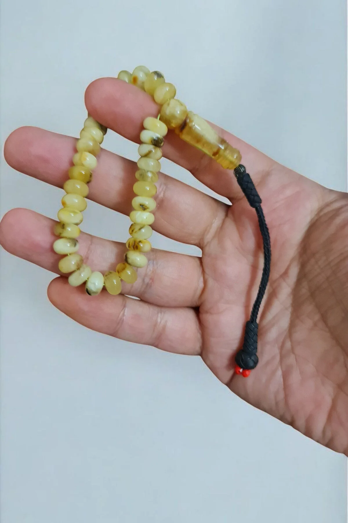 تسبیح 1000 TASSEL نقره ای استرلینگ دارای گواهینامه KALININGRAD FOSSILLI DROP AMBER TESBIH Budakoğulları