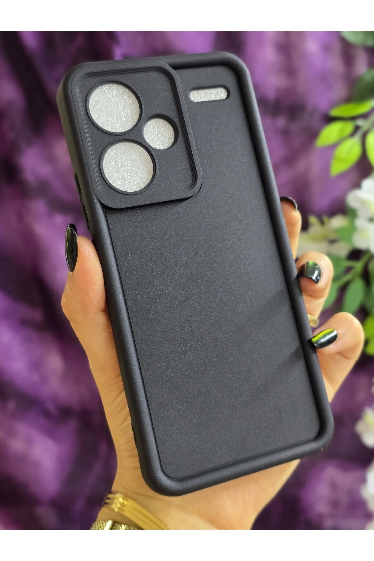 کاور و قاب XIAOMI REDMI 13 PRO 5G سازگار با گوشه محافظت شده از ضربه پشتیبانی مشکی مات Magic Ring