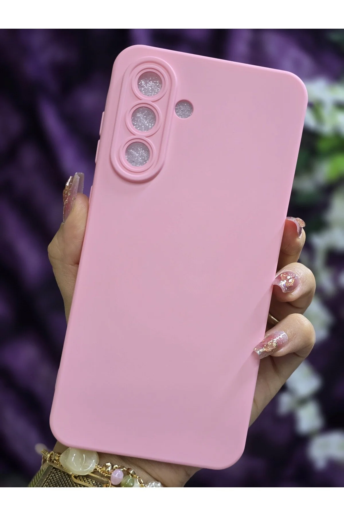 کاور و قاب گوشی صورتی مخملی سازگار SAMSUNG GALAXY A56 Magic Ring