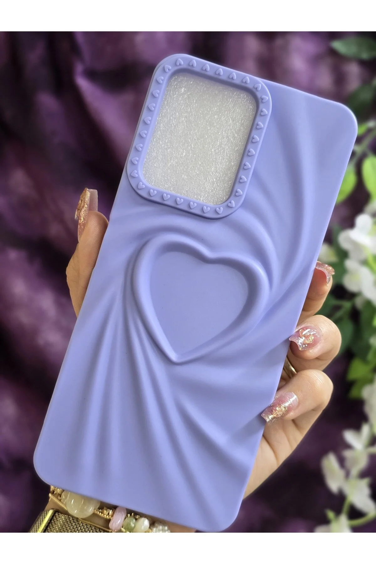 کاور و قاب سیلیکونی 3D HEART LILAC سازگار با ردمی 13 شیائومی Magic Ring