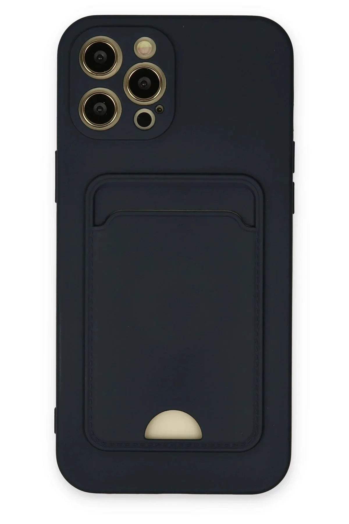 کاور و قاب IPHONE 12 PRO MAX CASE سیلیکونی کلوین با کارت ویزیت آبی دریایی Akman