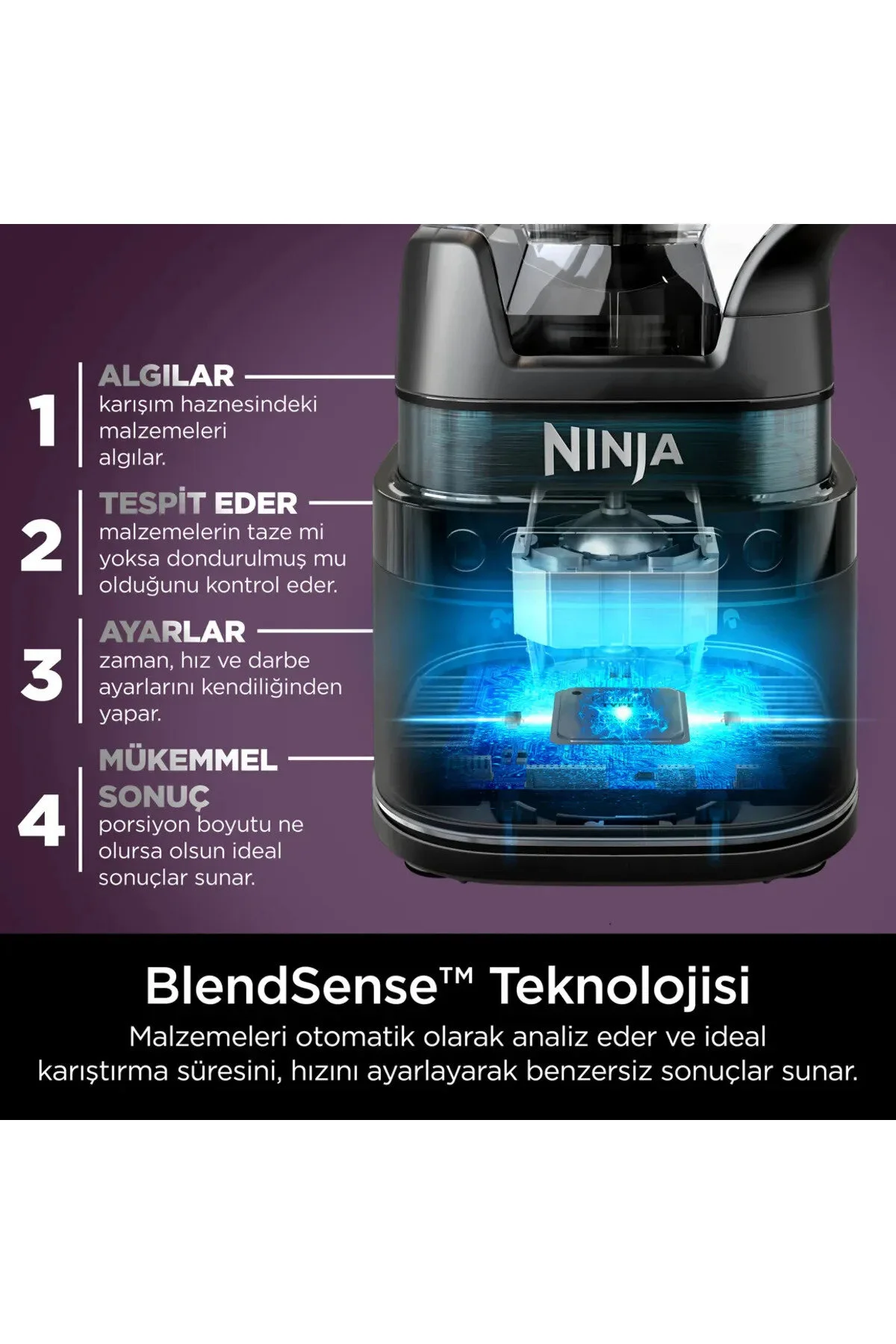 ست مخلوط کن تشخیص سیستم آشپزخانه POWER BLENDSENSE BLENDER TB401EU SHARK NINJA اورجینال NINJA