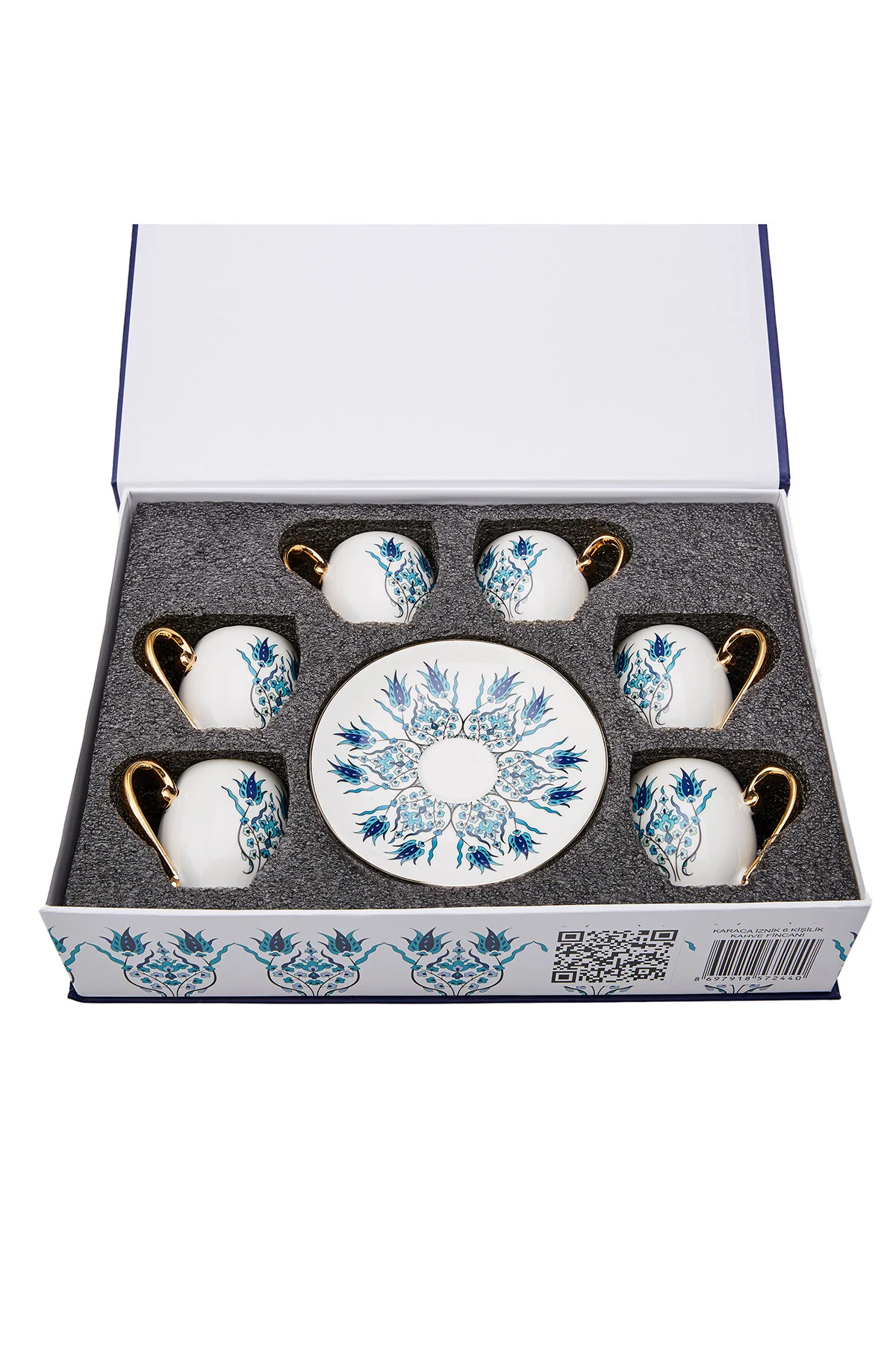 فنجان قهوه IZNIK 6 PERSON COFFEE CUPPHER 80 میلی لیتر طلا Karaca