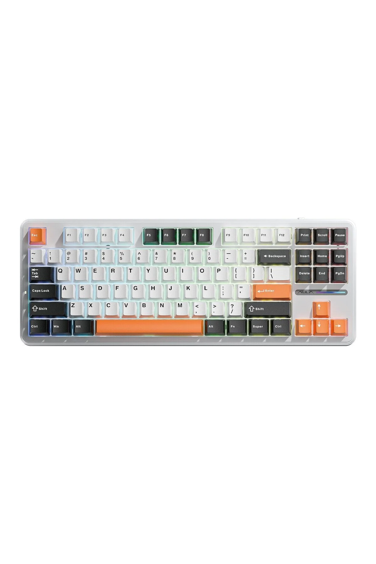 کیبورد مخصوص بازی F87 مکانیکی RGB TKL بی سیم ماکرول مبادله صفحه کلید Aula
