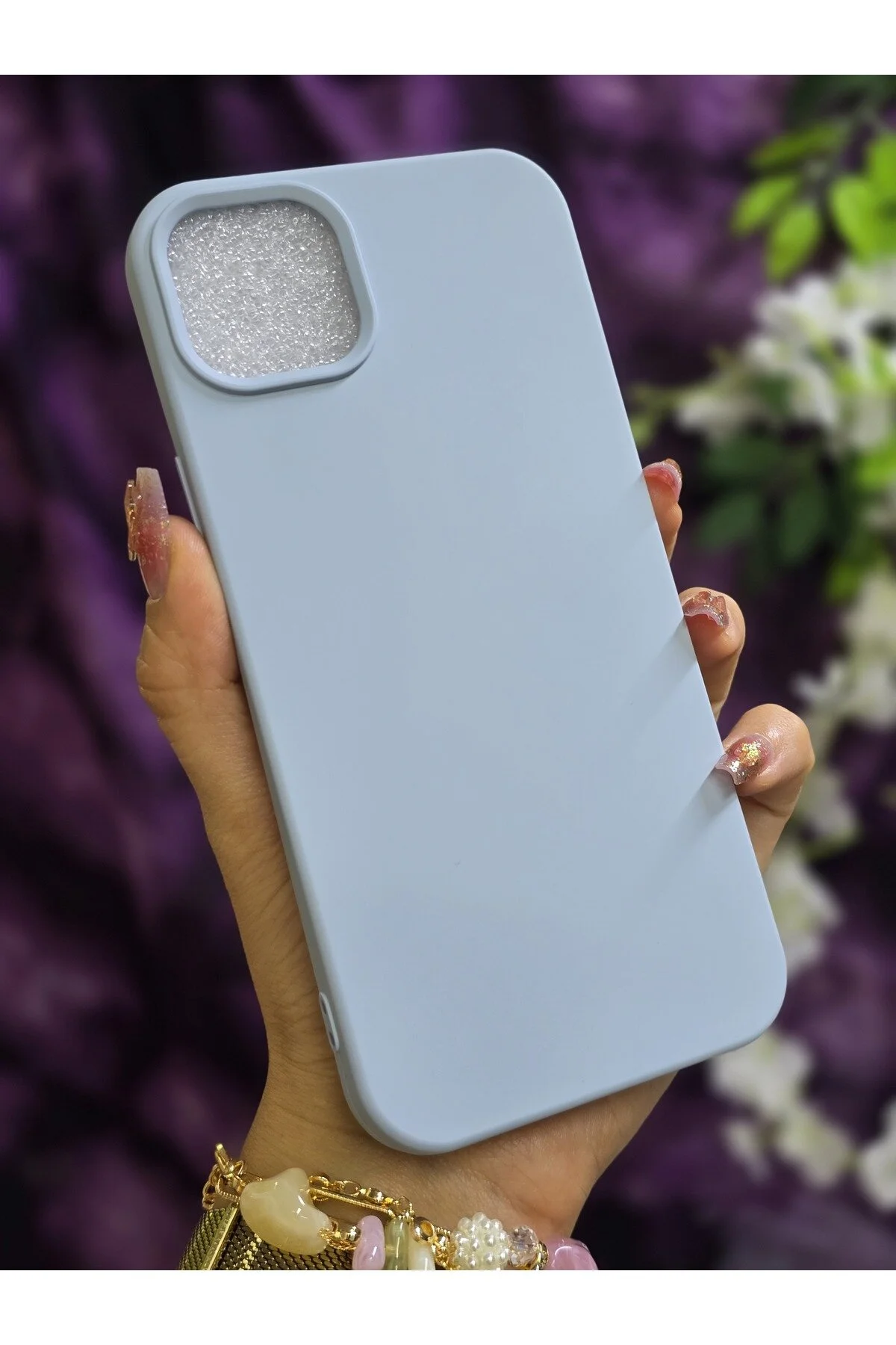 کاور و قاب تلفن سیلیکونی آبی BABY با داخل مخملی سازگار IPHONE 14 15 Magic Ring