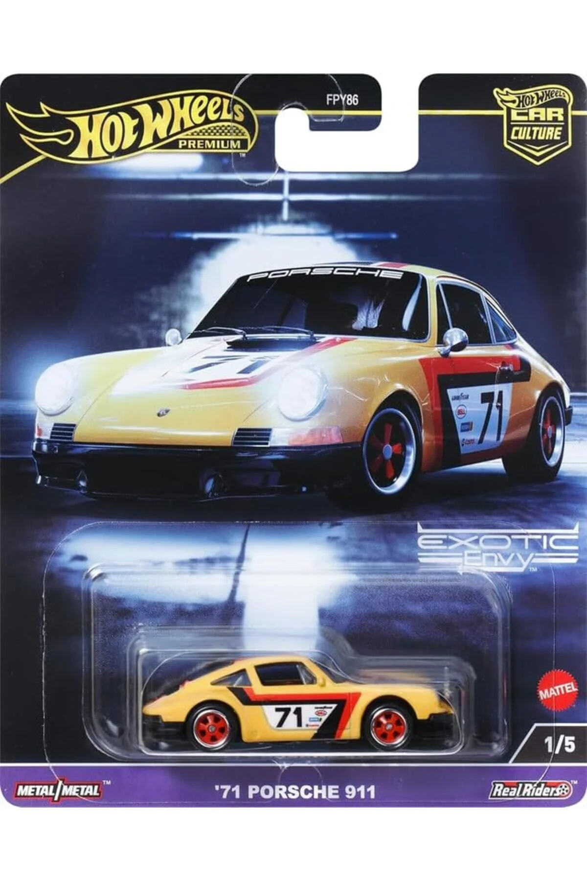 ماشین اسباب بازی PREMIUM EXOTIC ENVY '71 PORSCHE 911 HKC80 از ترکیه HOT WHEELS