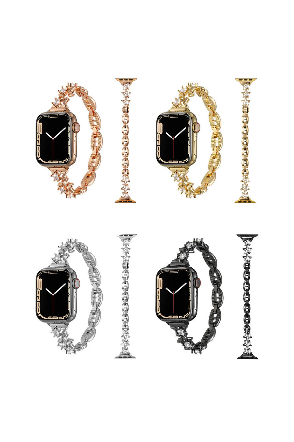 بند ساعت هوشمند APPLE WATCH 2 3 4 5 6 7 8 9 SE ULTRA SERIES 42MM 44MM 45MM 49MM سازگار با سیم فلزی سنگی Canpay