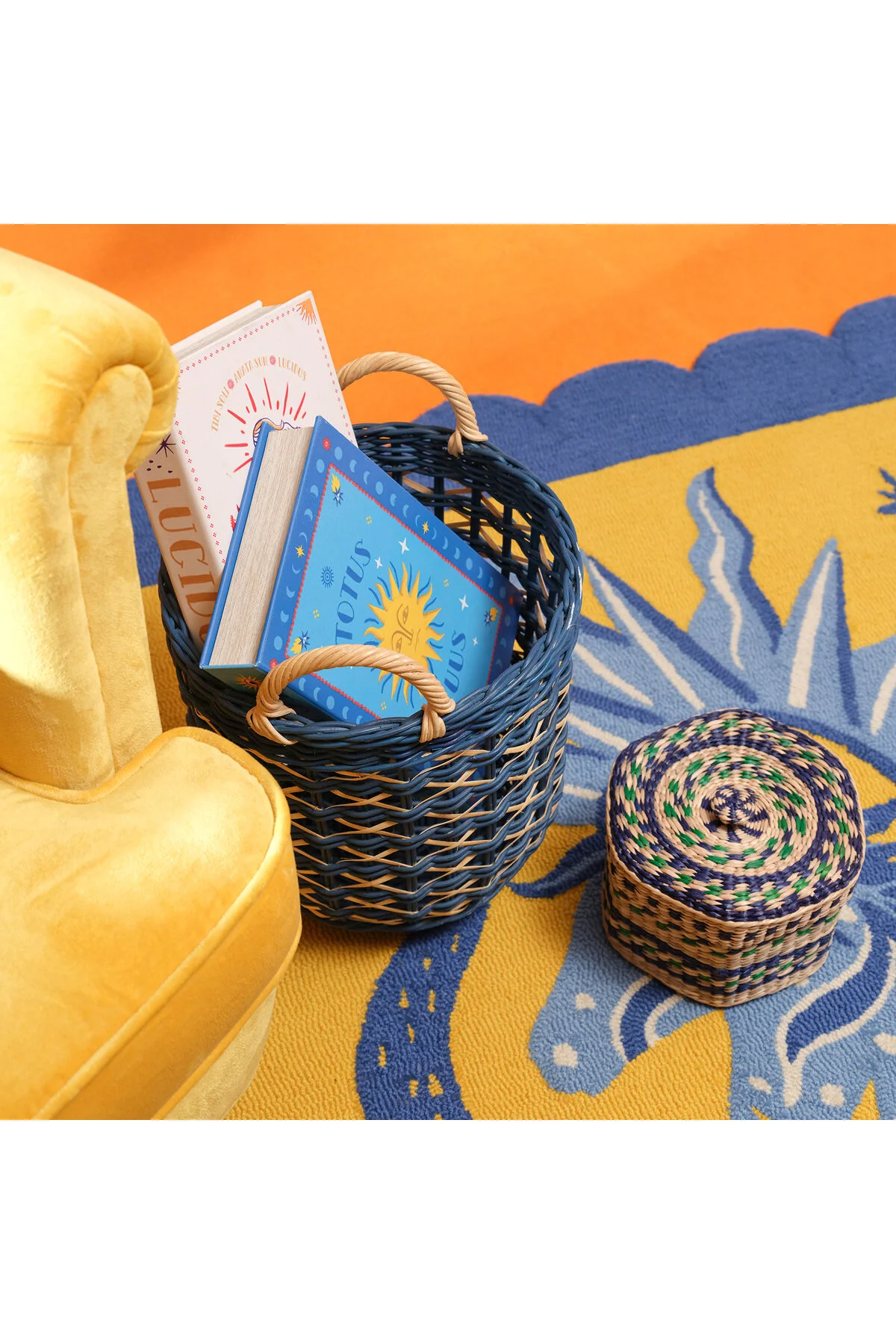 سبد JAVA RATTAN BASKET 34 سانتی متر دریایی آبی Zsa Zsa Zsu