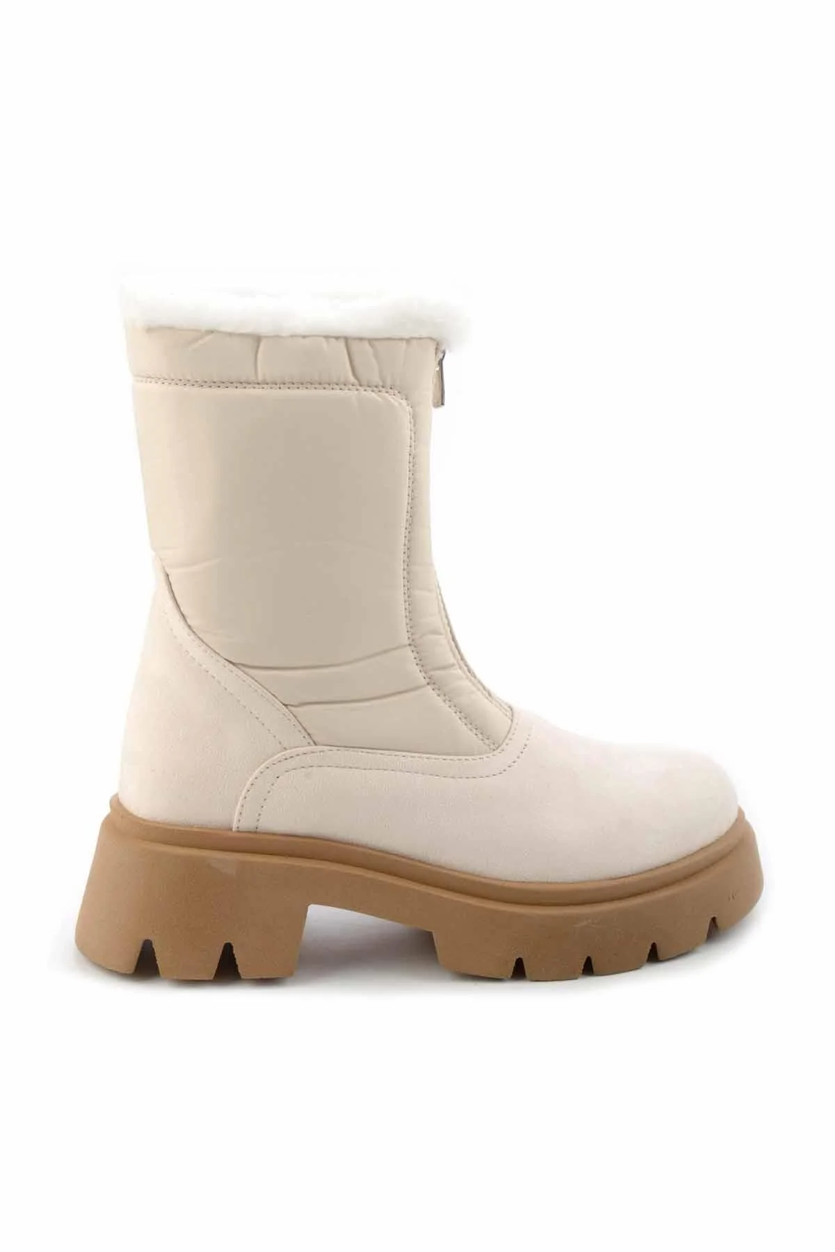 بوت پوتین زنانه رنگ بژ Suede Bootie بامبی Bambi