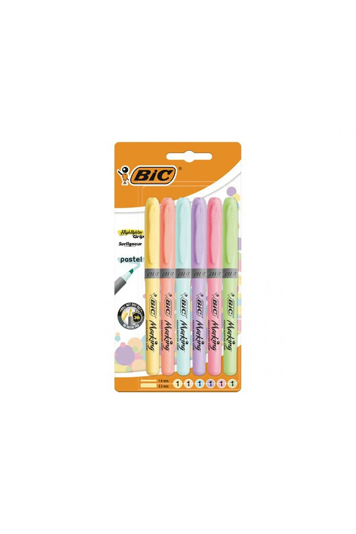 ماژیک هایلایت چند رنگ 6 PEN 1 اورجینال بیک Bic