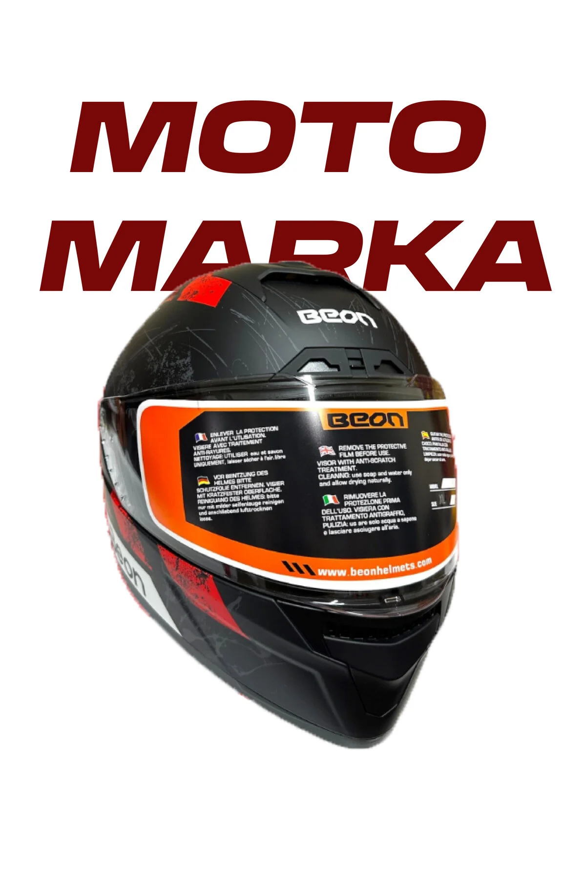 کلاه کاسکت موتورسیکلت مشکی قرمز اورجینال BEON HELMETS