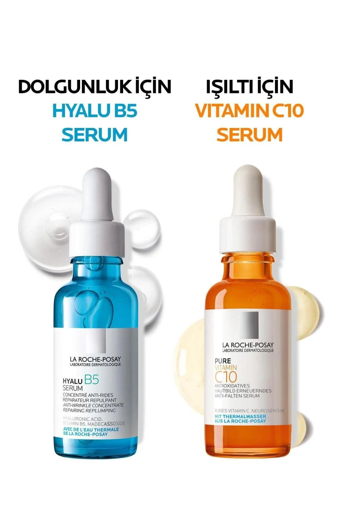 سرم پوست مجموعه درخشان LA ROCHE POSAY: هیالو B5 30 میل و C 10 La Roche Posay