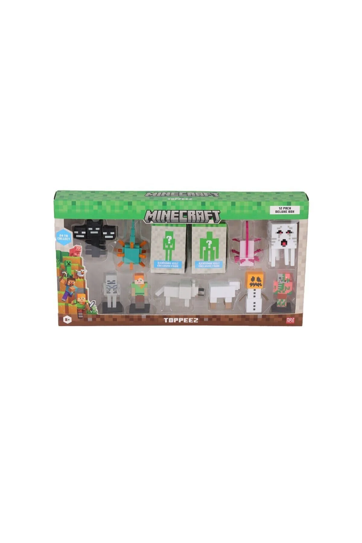اسباب بازی های فیگور شخصیت PMI MC2080 MINECRAFT 3D FIGURE TOPPEEZ 12 PIECE DELUXE Genel Markalar
