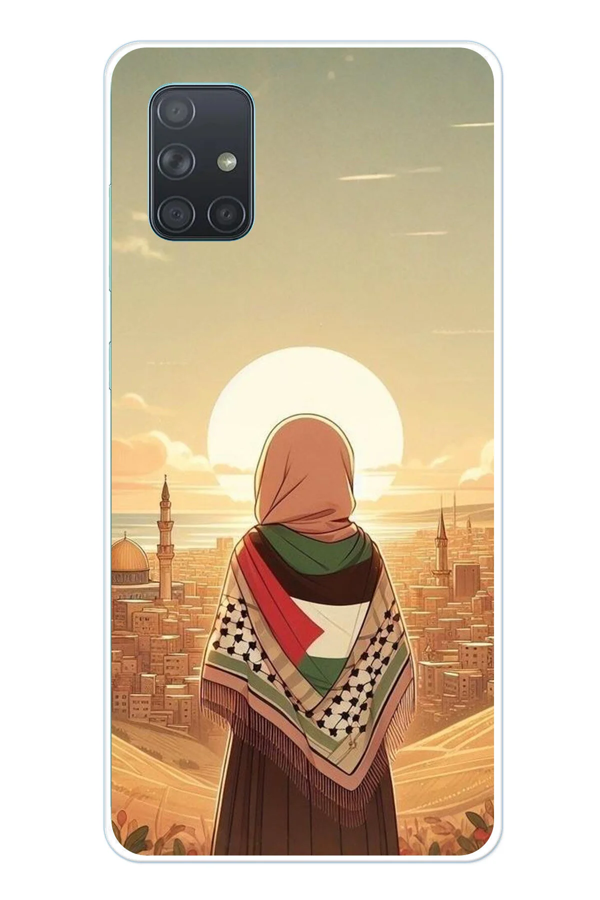 کاور و قاب سیلیکونی شفاف FREEDOM FOR PALESTINE GIRL سازگار با SAMSUNG GALAXY A71 TechTree