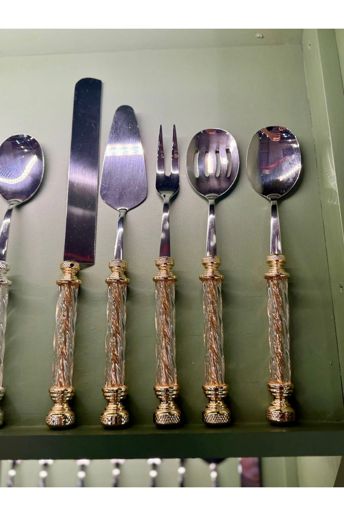 قاشق چنگال و چاقو ESTERHOMEDECOR 5 قطعه سرویس مجموعه طلا hediye
