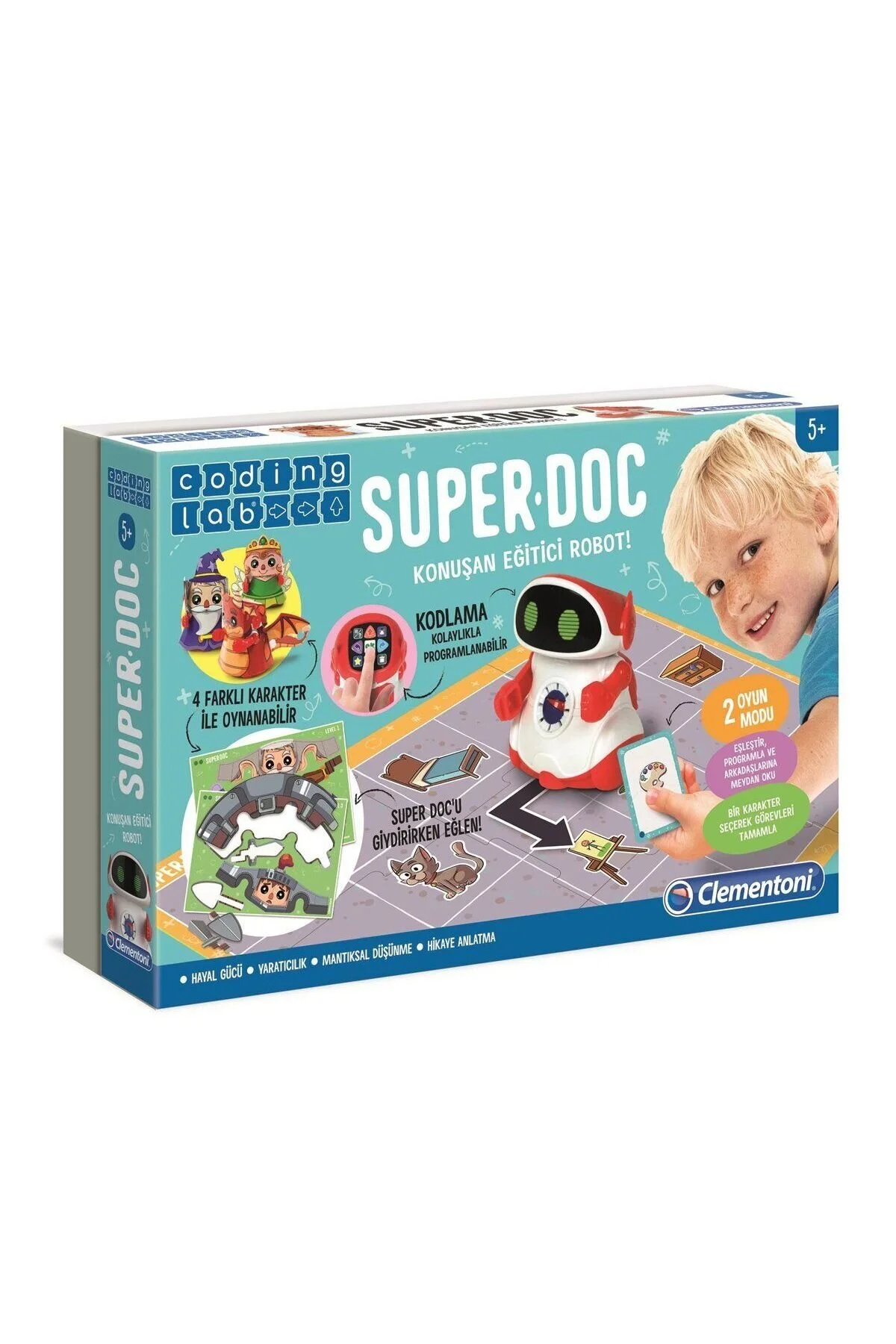 اسباب بازی های فیگور دیگر 64960 SUPER DOC ربات سخنگو آموزشی آزمایشگاه کدگذاری + 5 سال دخترانه کودکان و نوجوانان پسرانه paraply