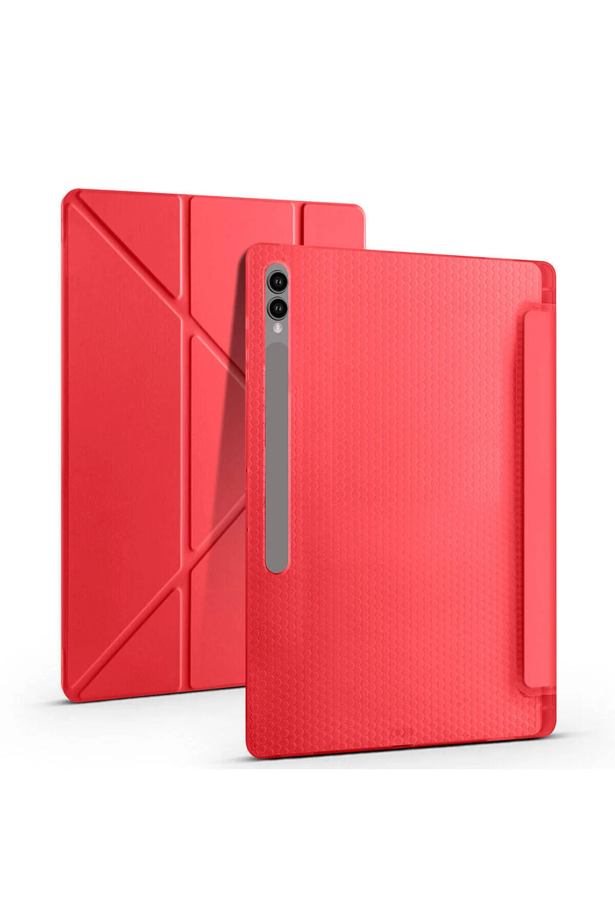 کاور تبلت قاب پایه GALAXY TAB S9 ULTRA CASE سازگار با سه تاشو محفظه قلم آبی دریایی İLKATEK