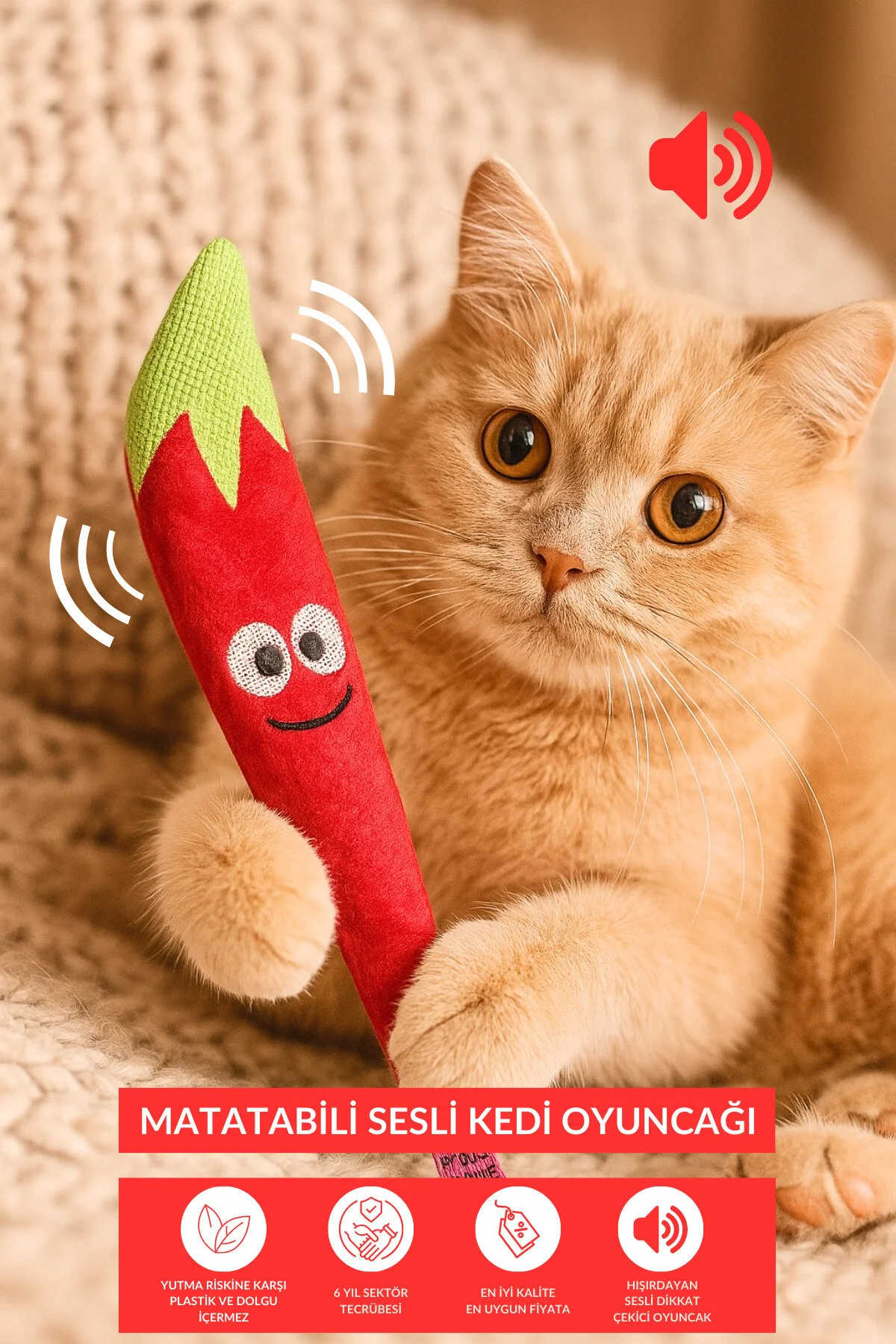 اسباب بازی گربه SOUND CAT TOY RUSTLING CATNIP CATNABI POWDER UNFILLED PEPPER Proud Wave