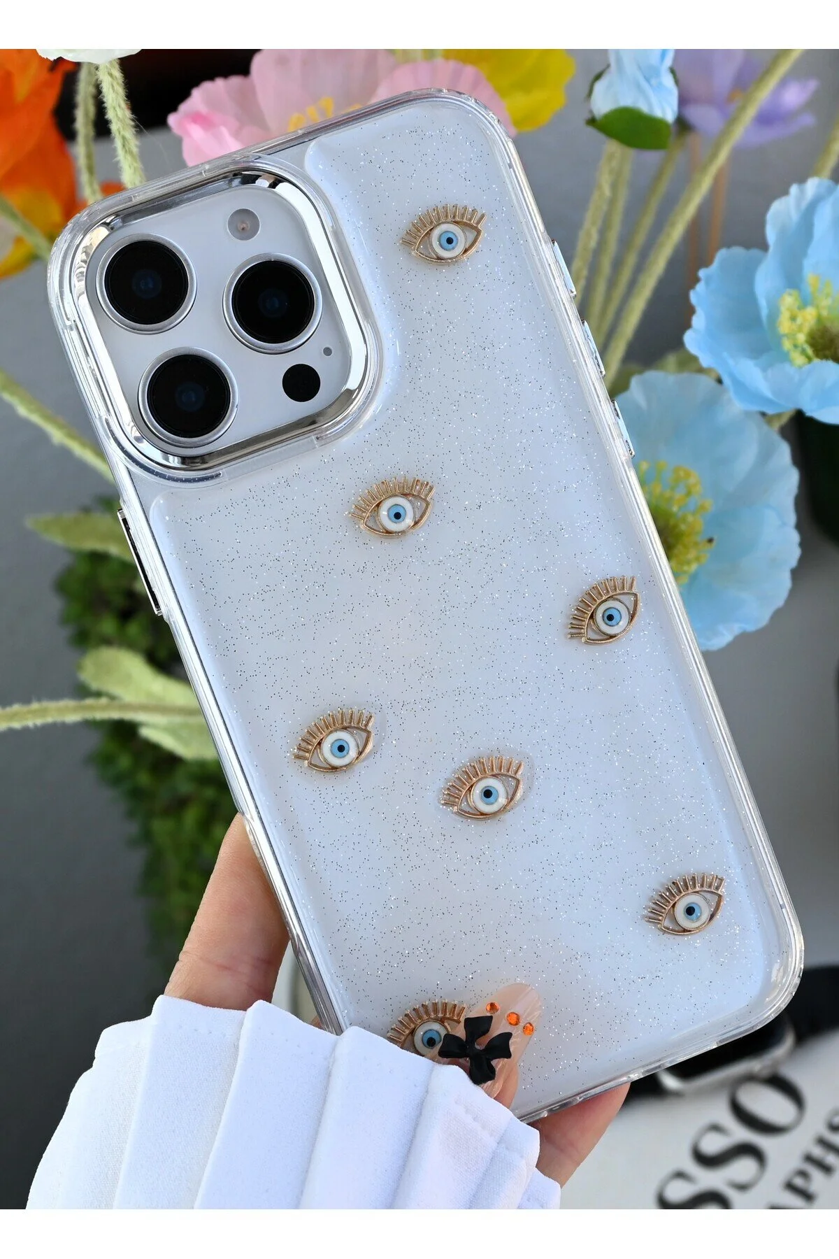 کاور و قاب سیلیکونی طرح‌دار MINI EVIL EYE TOY سازگار با IPHONE 16 PROMAX Go Aksesuar