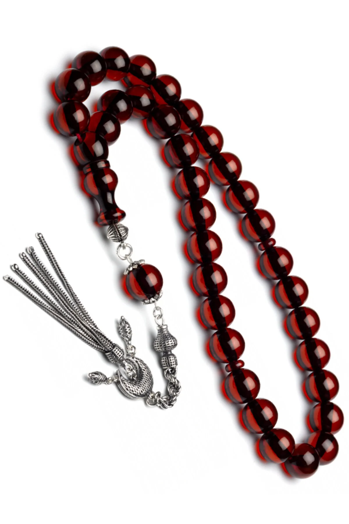 تسبیح TASSEL نقره 12.5X13MM DELIM طراحی عثمانی آتش کهربا EHİNOS