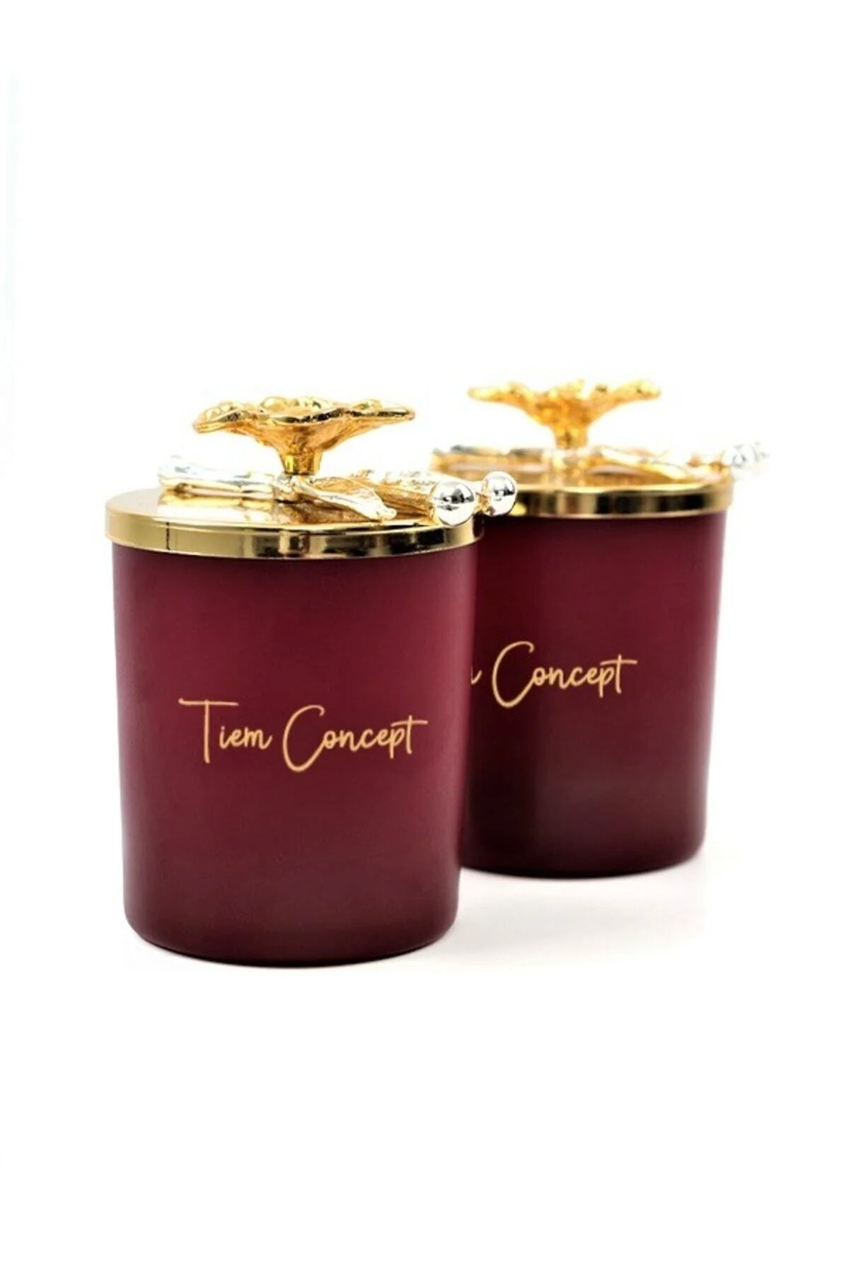 شمع و چراغ قرمز دکوراسیون ویژه طراحی طلای گلفروشی گلدار معطر 2 مجموعه CUP Tiem Concept