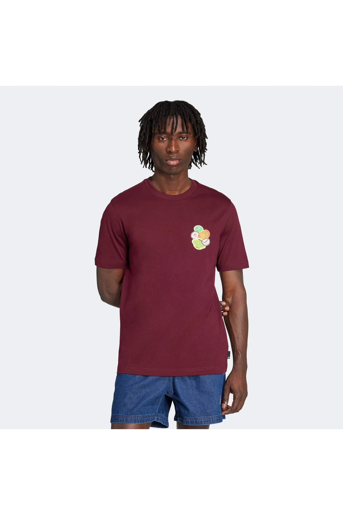 تی شرت مردانه سری TREFOIL LOE FIT TRESHEAUX MEN'S BORDEAUX آدیداس adidas
