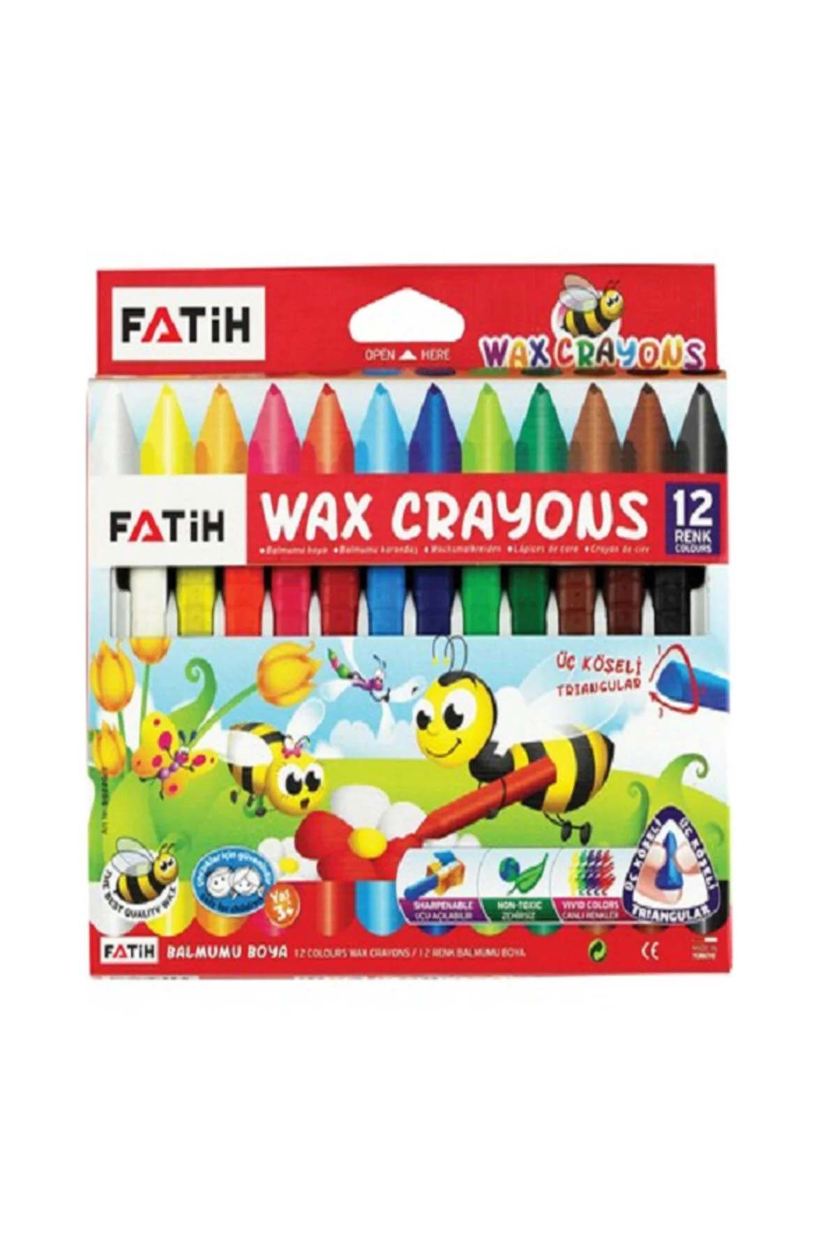 مداد رنگی 12 تکه خشک کم رنگ + FATIH JUMBO شمع مجموعه 24 قطعه Fatih