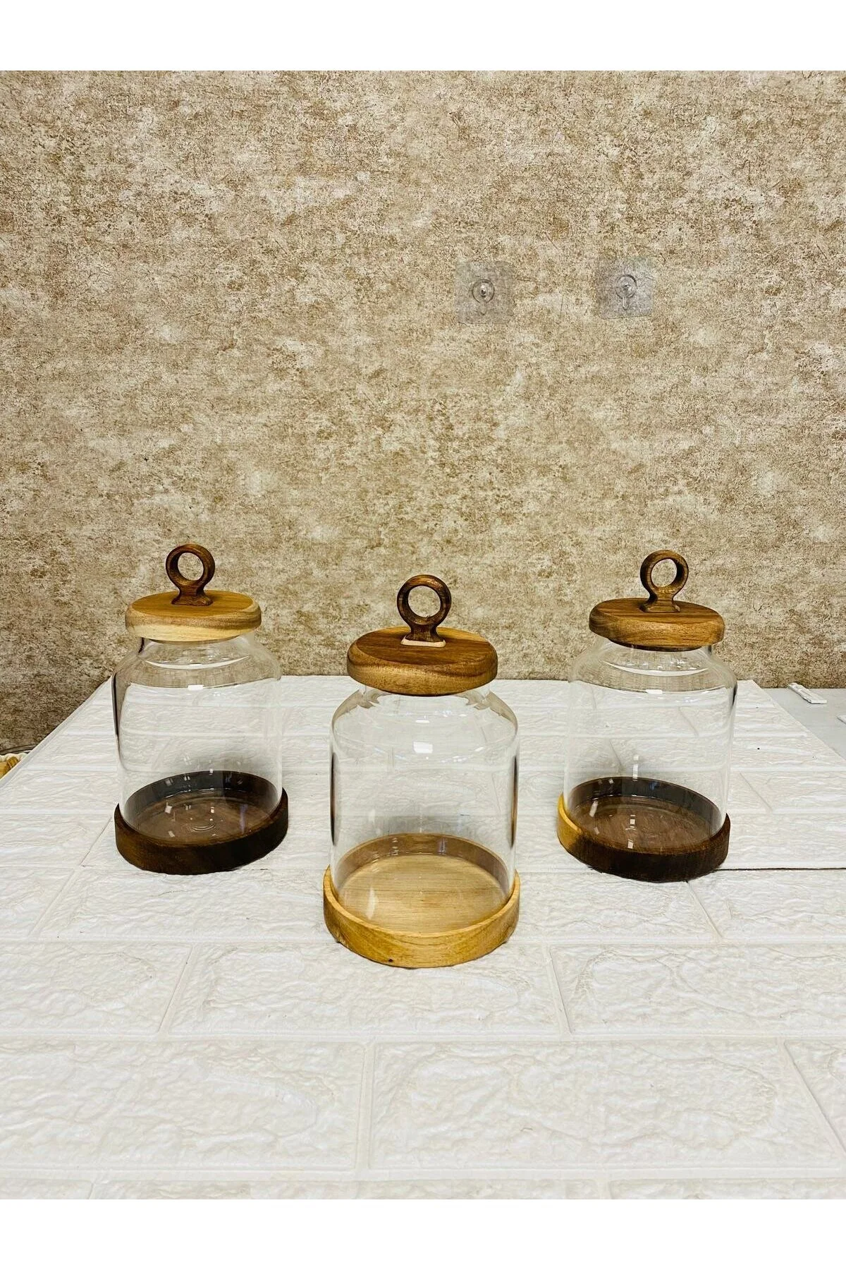 شیشه جار 3 تکه ای مجموعه آکاسیا LİLA HOME