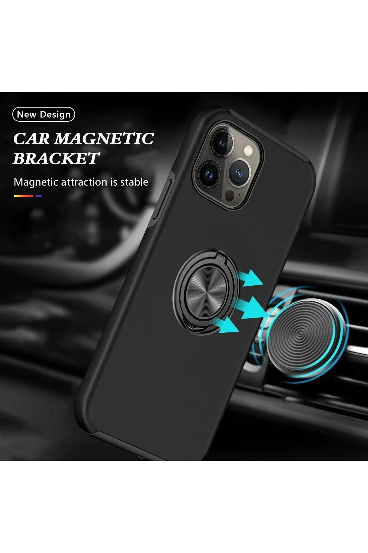 کاور و قاب حلقه ای IPHONE 13 PRO CASE ELITE مشکی Genel Markalar