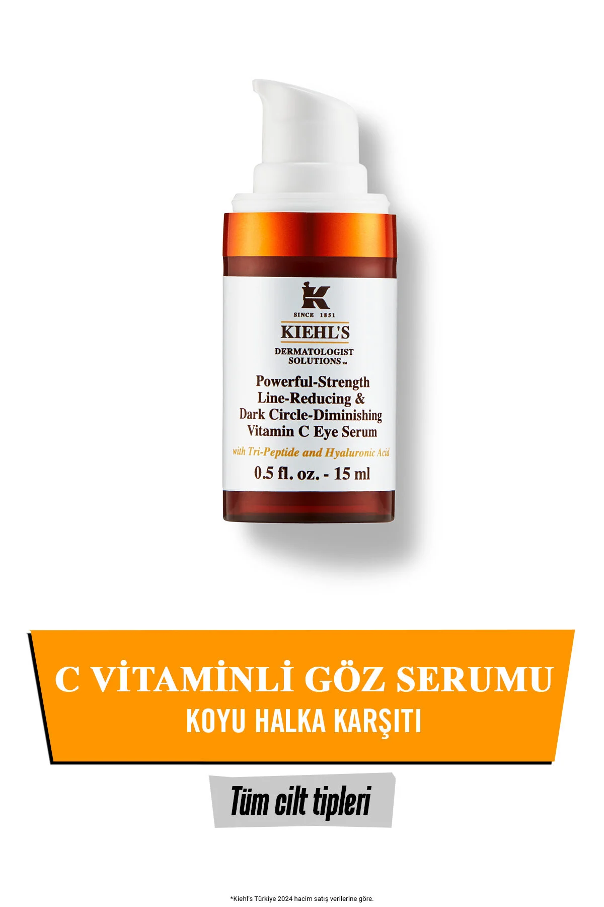 Kiehl's سرم چشم قدرتمند ضد چروک تیره با ویتامین C و اسید هیالورونیک