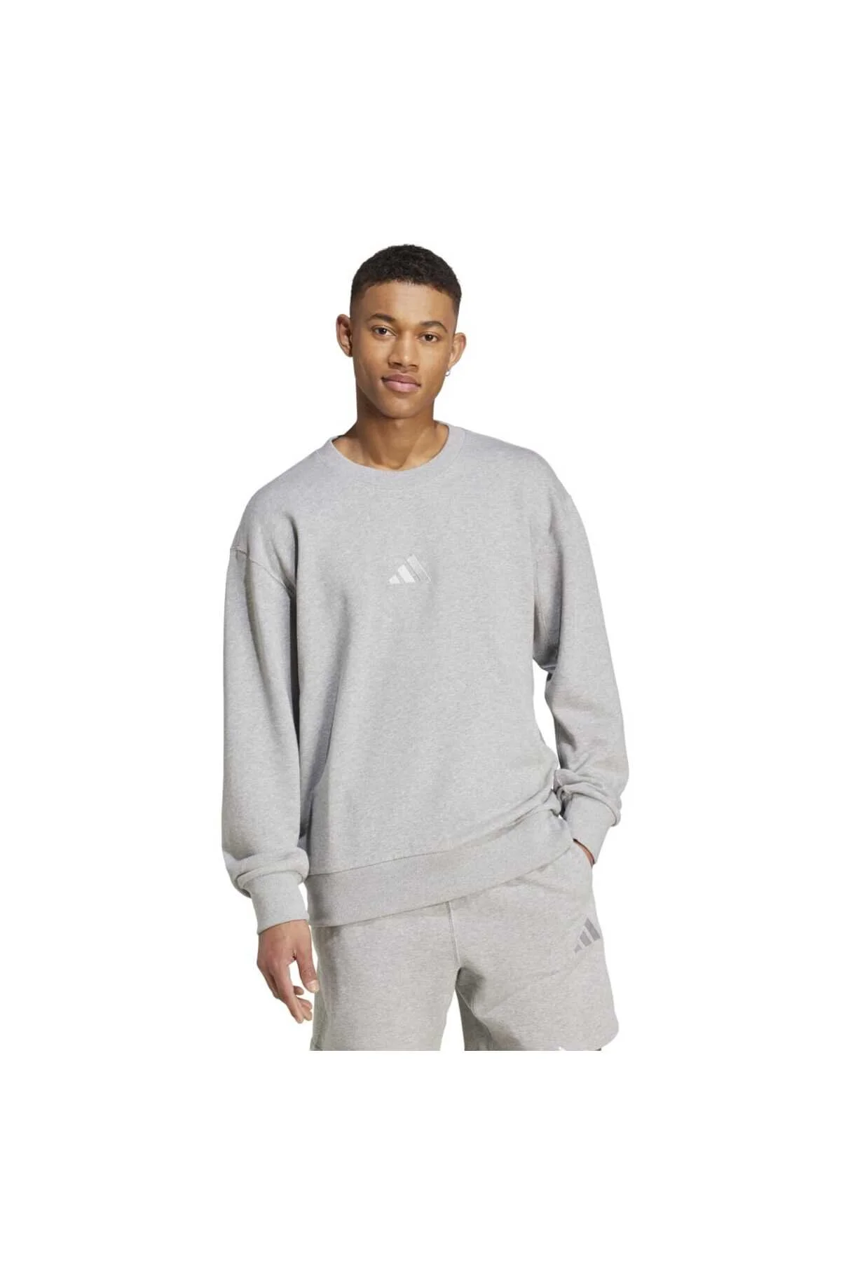 مردانه یک پیراهن یقه گرد خاکستری خدمه SZN FT CREW آدیداس adidas
