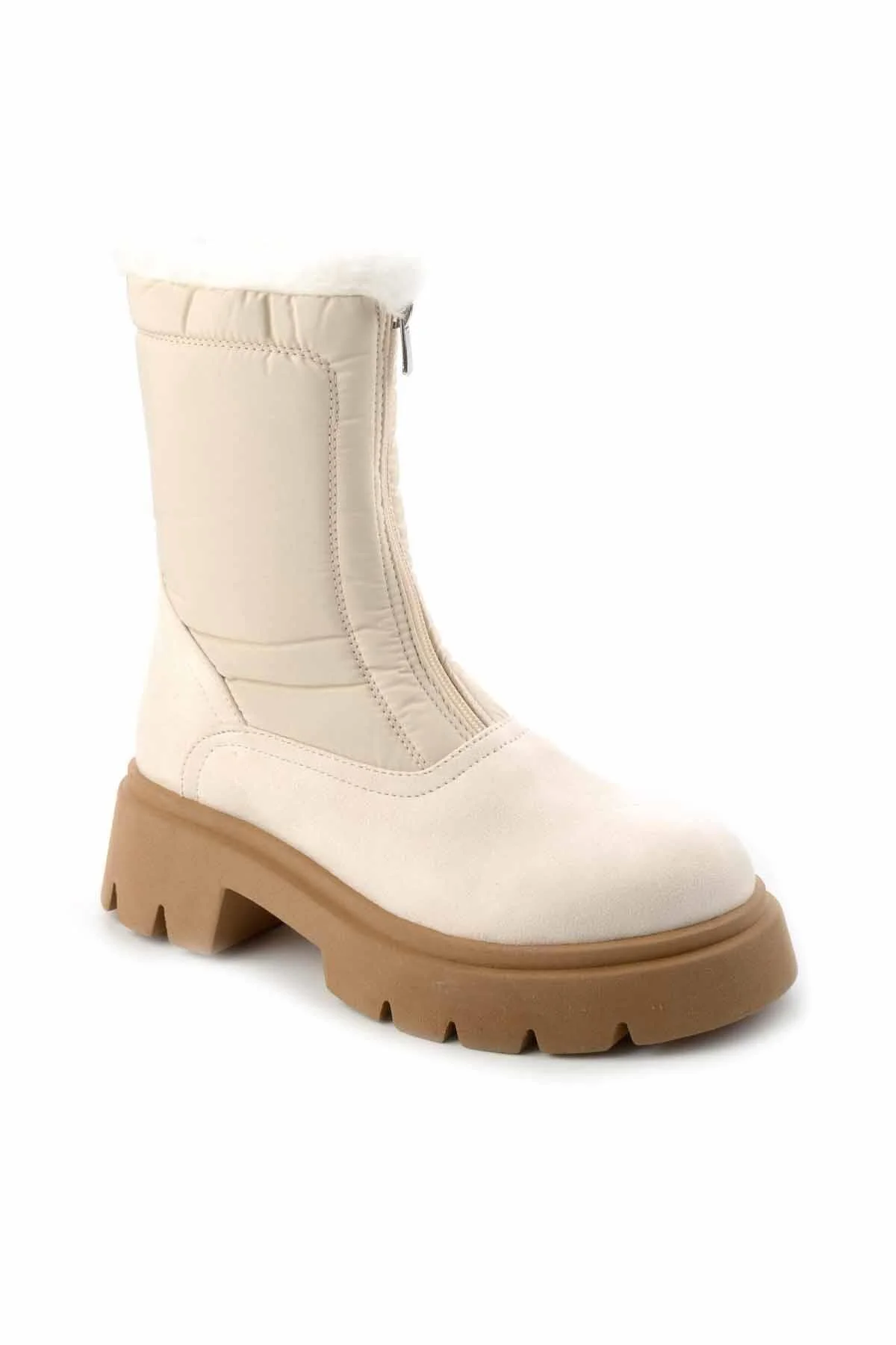 بوت پوتین زنانه رنگ بژ Suede Bootie بامبی Bambi