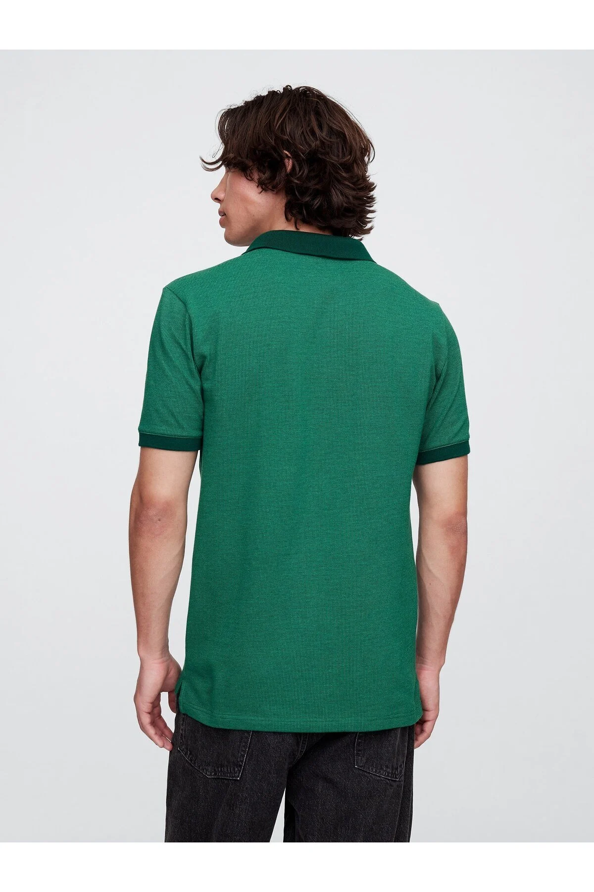 تی شرت آرم سبز تیره مردانه PIQUÉ POLO YAKA GAP