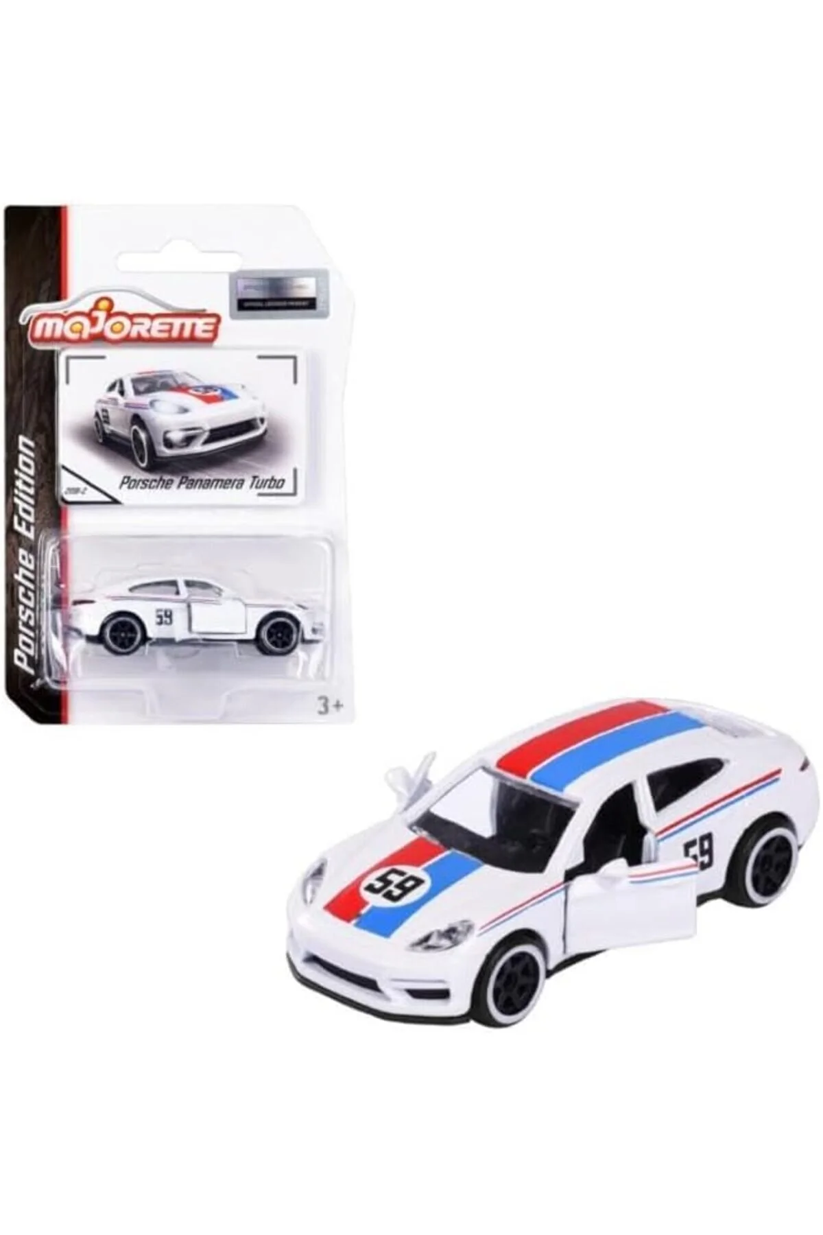 ماشین اسباب بازی ماژورت پورشه پانامرا توربو شماره 59 سفید دایکاست از ترکیه HOT WHEELS