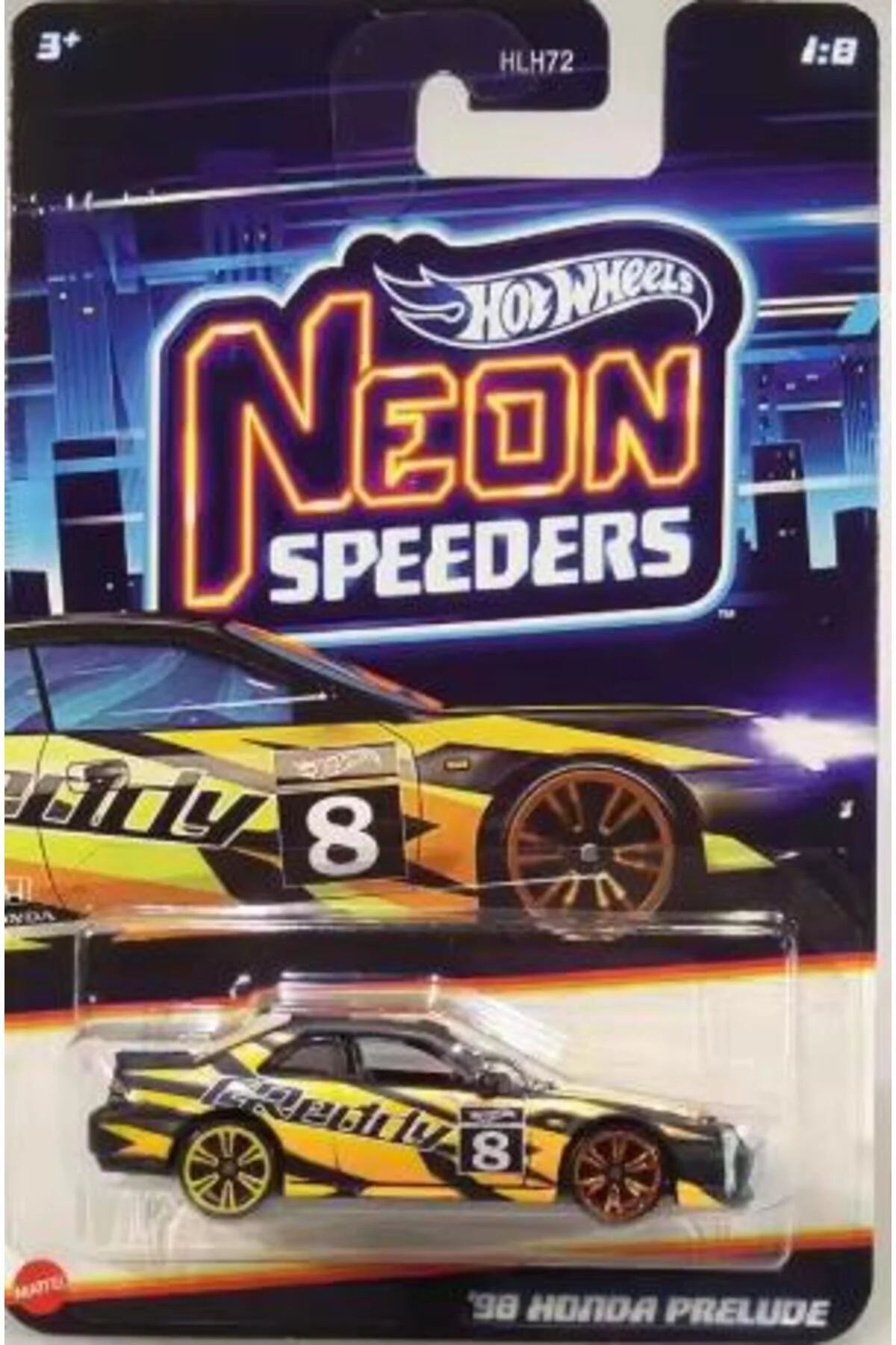 ماشین اسباب بازی NEON SPEEDERS '98 HONDA PRELUD JCB00 هات ویلز اورجینال HOT WHEELS