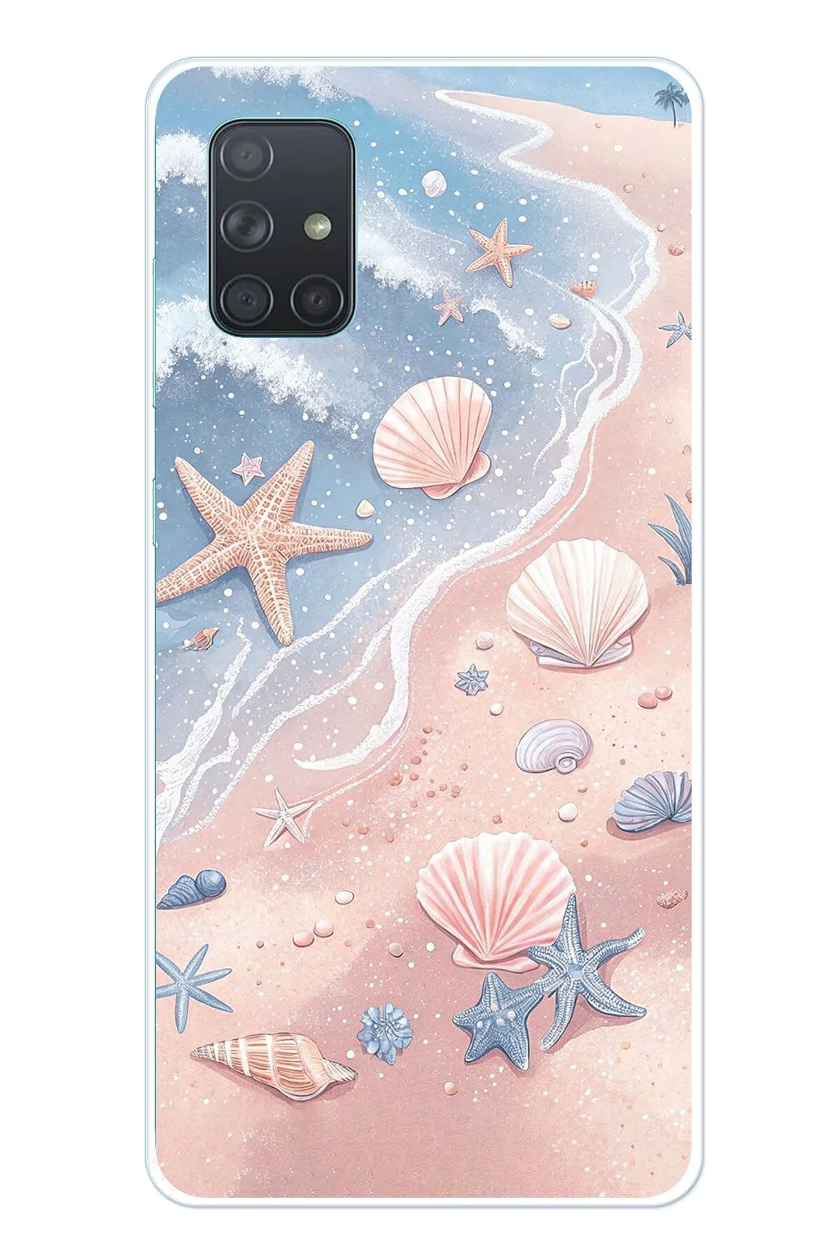 کاور و قاب سیلیکونی شفاف BEACH SEA SHELL سازگار با SAMSUNG GALAXY A71 TechTree