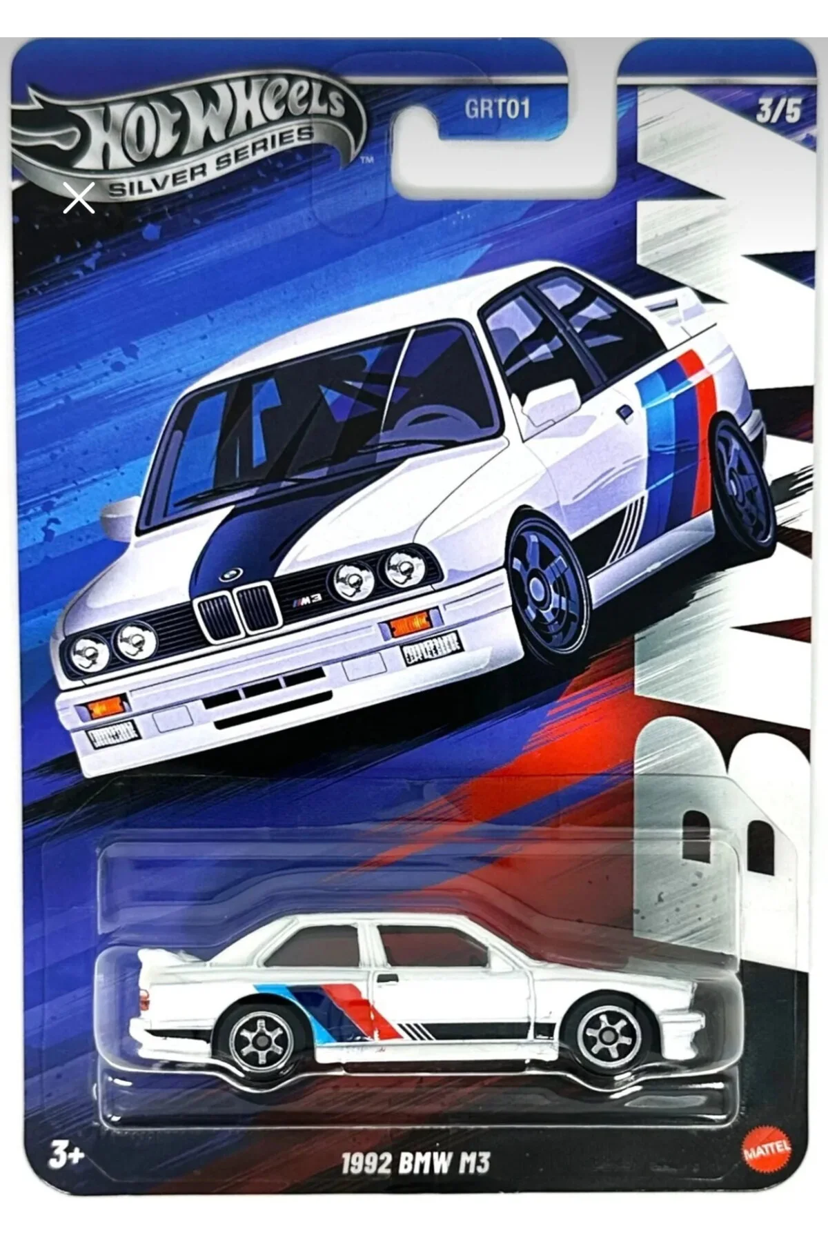 ماشین اسباب بازی 1992 BMW M3 SILVER SERIES LONG KART DIECAST از ترکیه HOT WHEELS