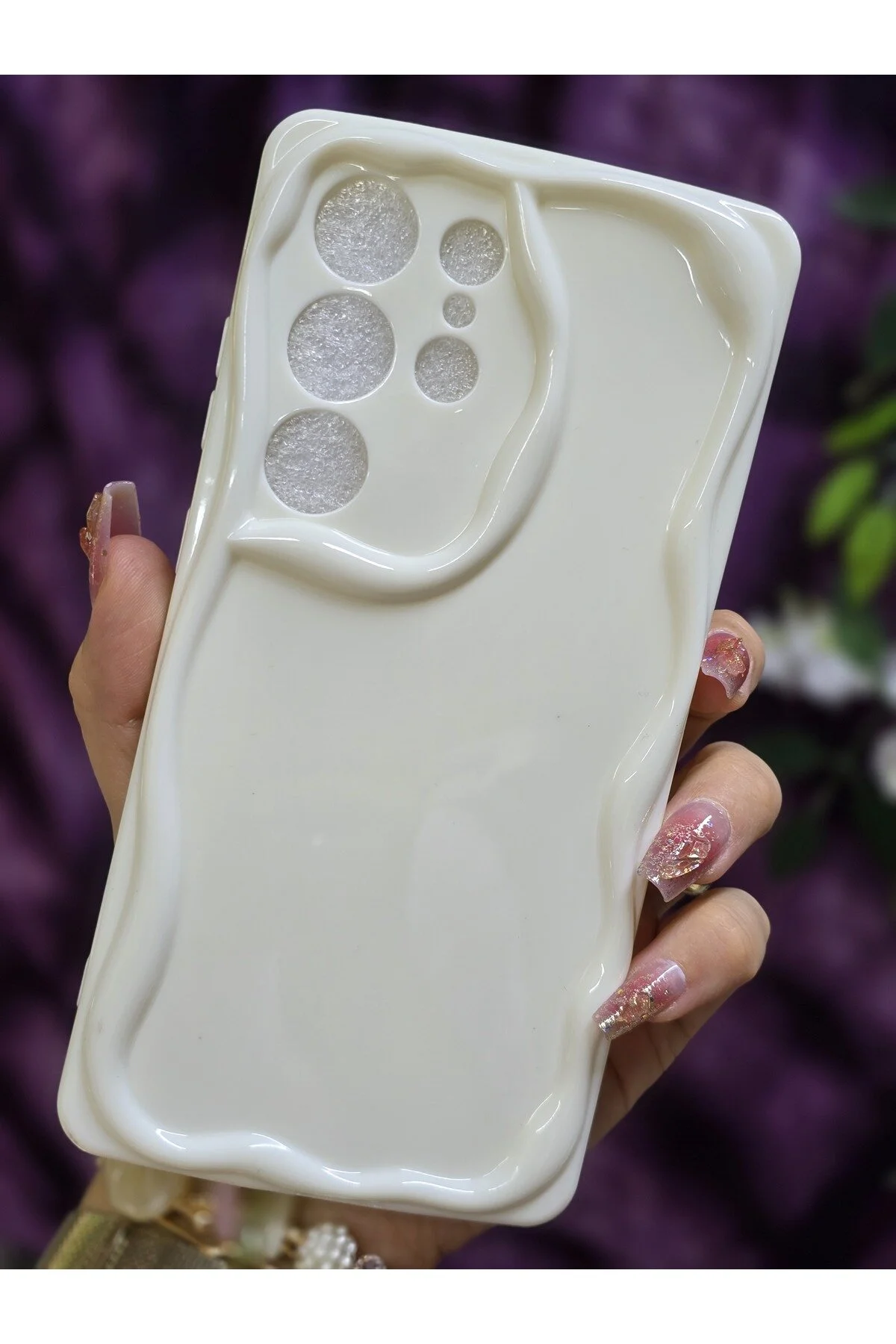 کاور و قاب گوشی سامسونگ GALAXY S24 سازگار با 3D WAVE EDGE سفید Magic Ring