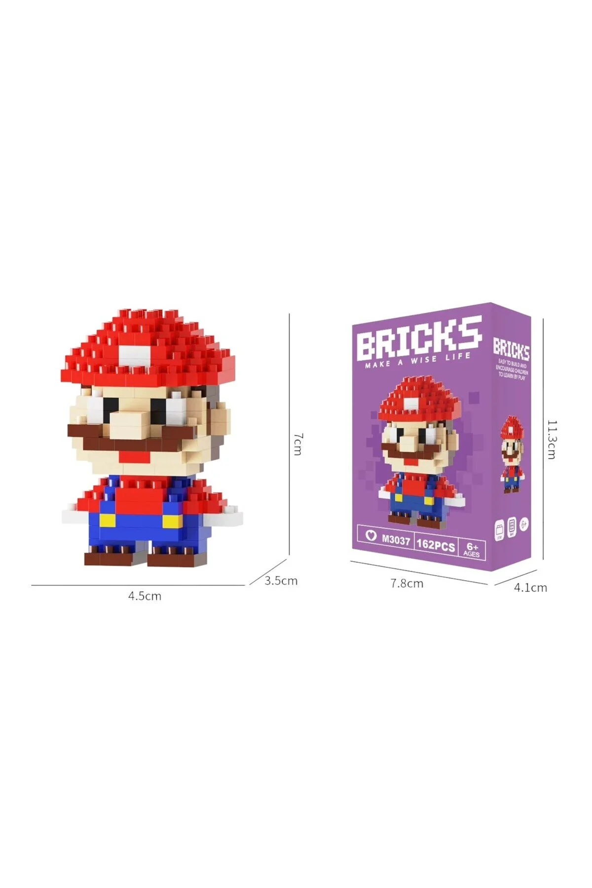 پازل سه بعدی | PINKYDAY SUPER MARIO – مجموعه مینی بلوک با هدیه شگفت انگیز SUNSTER COMPANY™ 162 قطعه Bricks