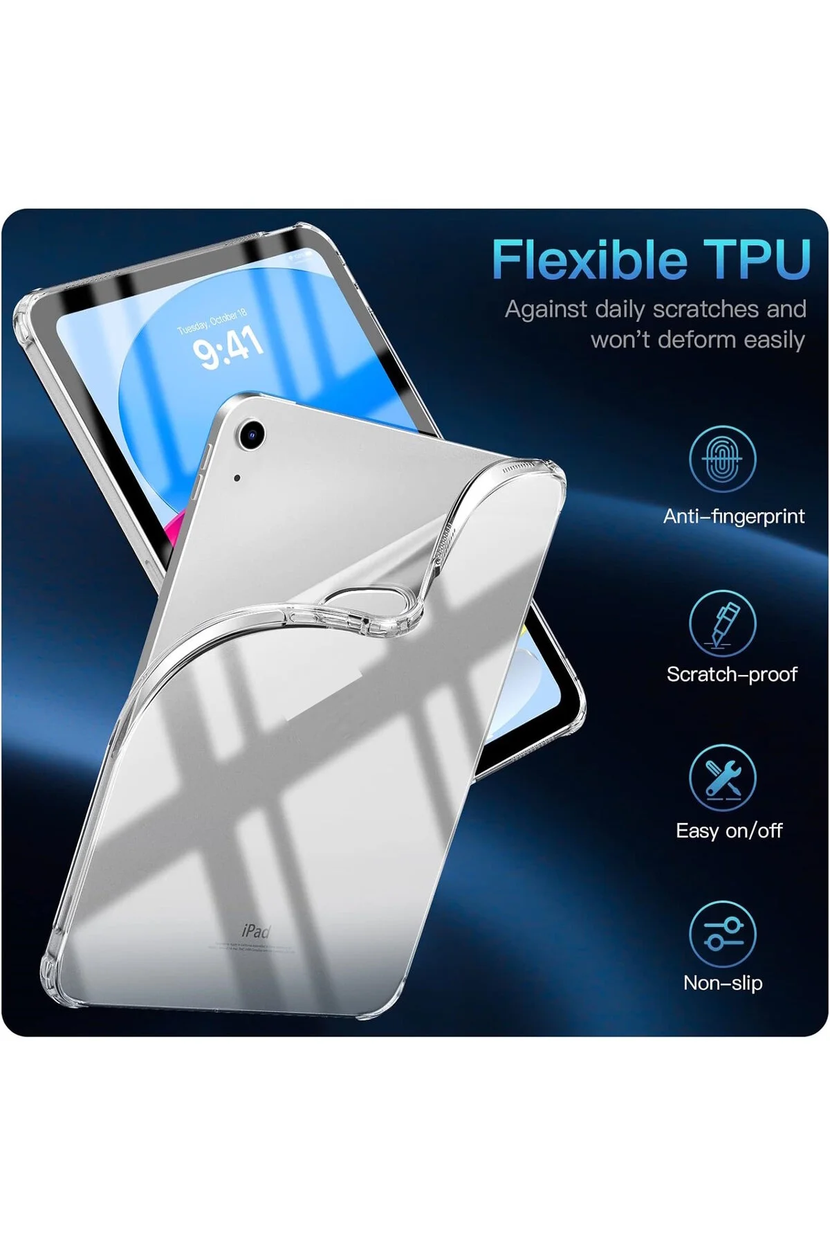 کاور تبلت IPAD 11TH GENERATION A16 11INCH 10TH 10.9 TABLET CASE EDGE سیلیکون شفاف ضد ضربه سازگار m.tk moveteck