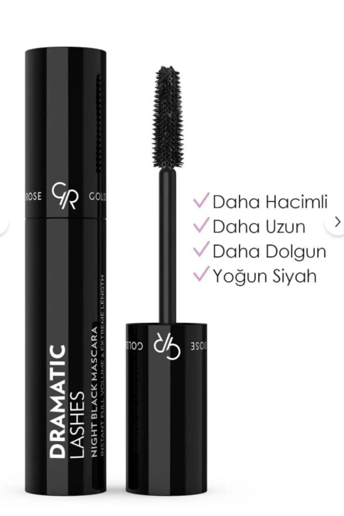 ریمل حجم دهنده 24 ساعته Dramatic Lashes Night Black مشکی گلدن رز Golden Rose