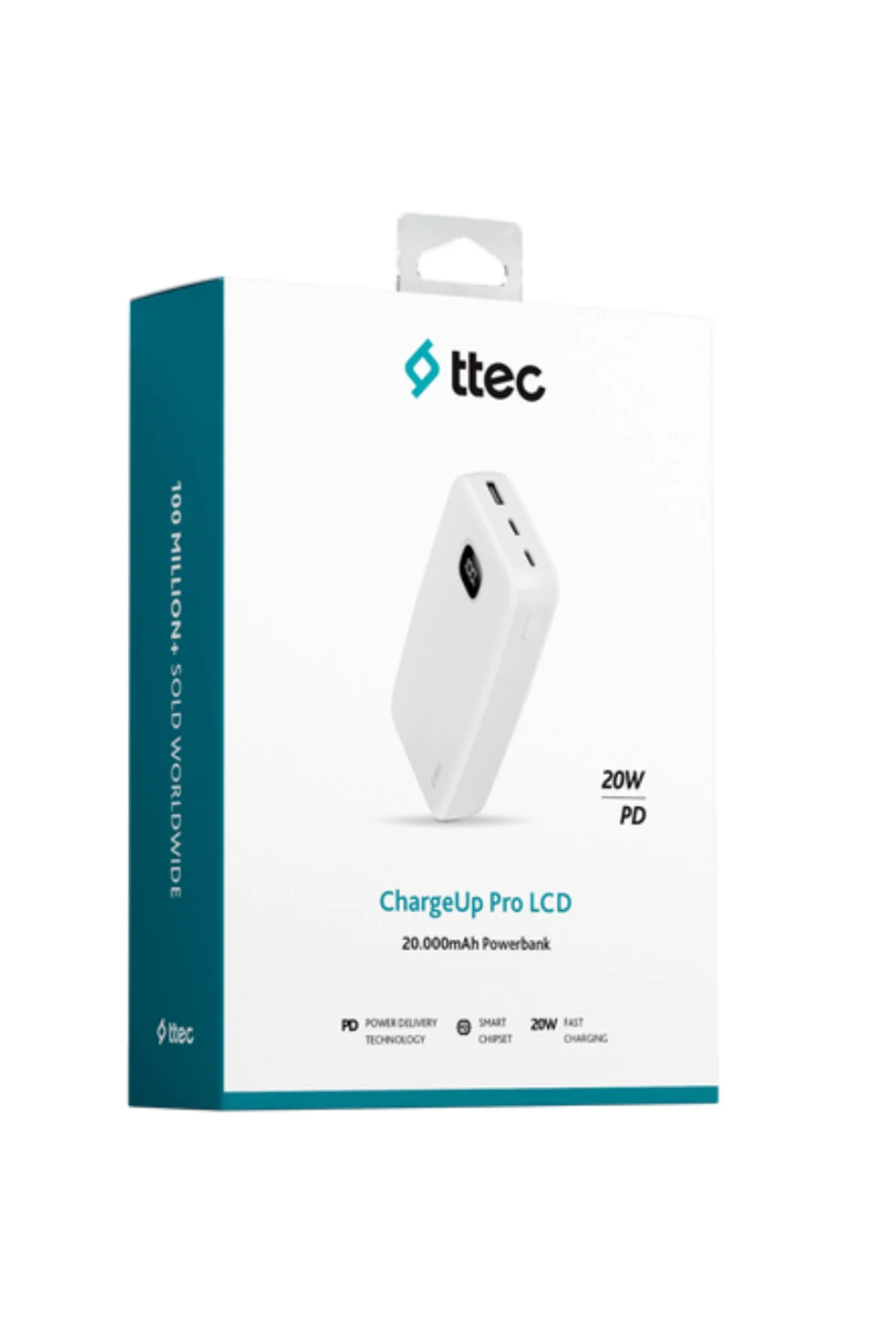 پاوربانک 20000 ماهه CHARGEUP PRO LCD 20W FAST CHARGE POWERBANK اورجینال Ttec