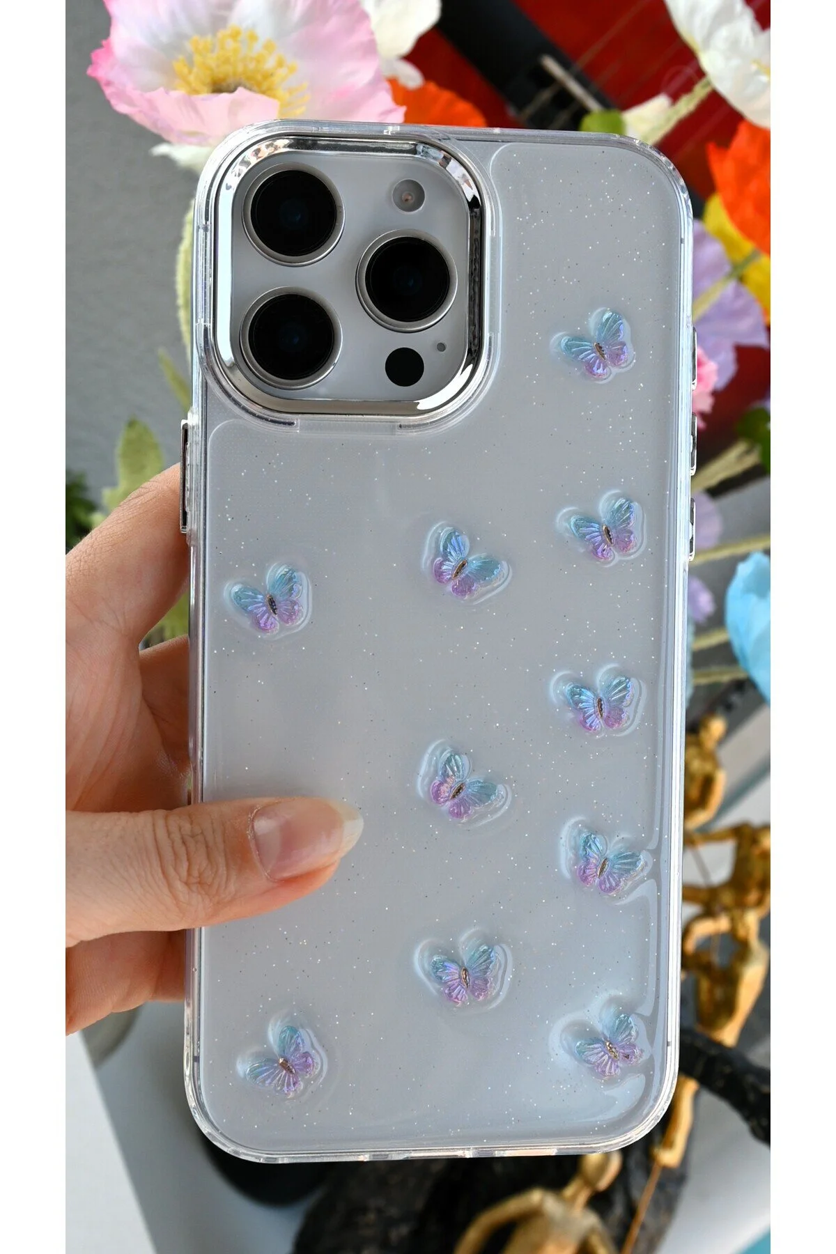کاور و قاب BUTTERFLY TOY طراحی شده از سیلیکونی سازگار با IPHONE 16 PROMAX Go Aksesuar