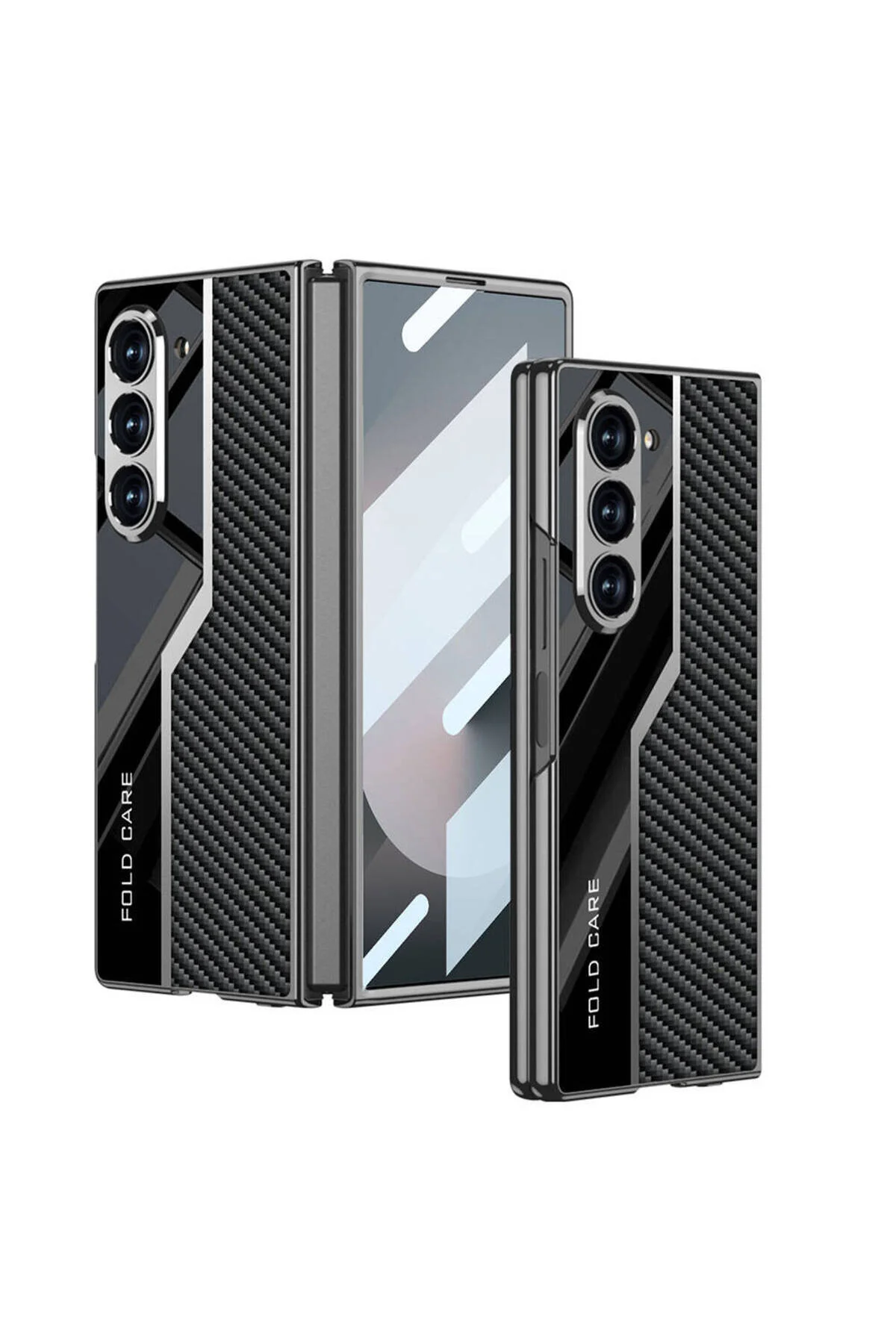 کاور و قاب GALAXY Z FOLD 6 CASE دوربین بسیار نازک محافظ رایانه شخصی + فیبر کربن طراحی شده در سطح پشتی P Genel Markalar