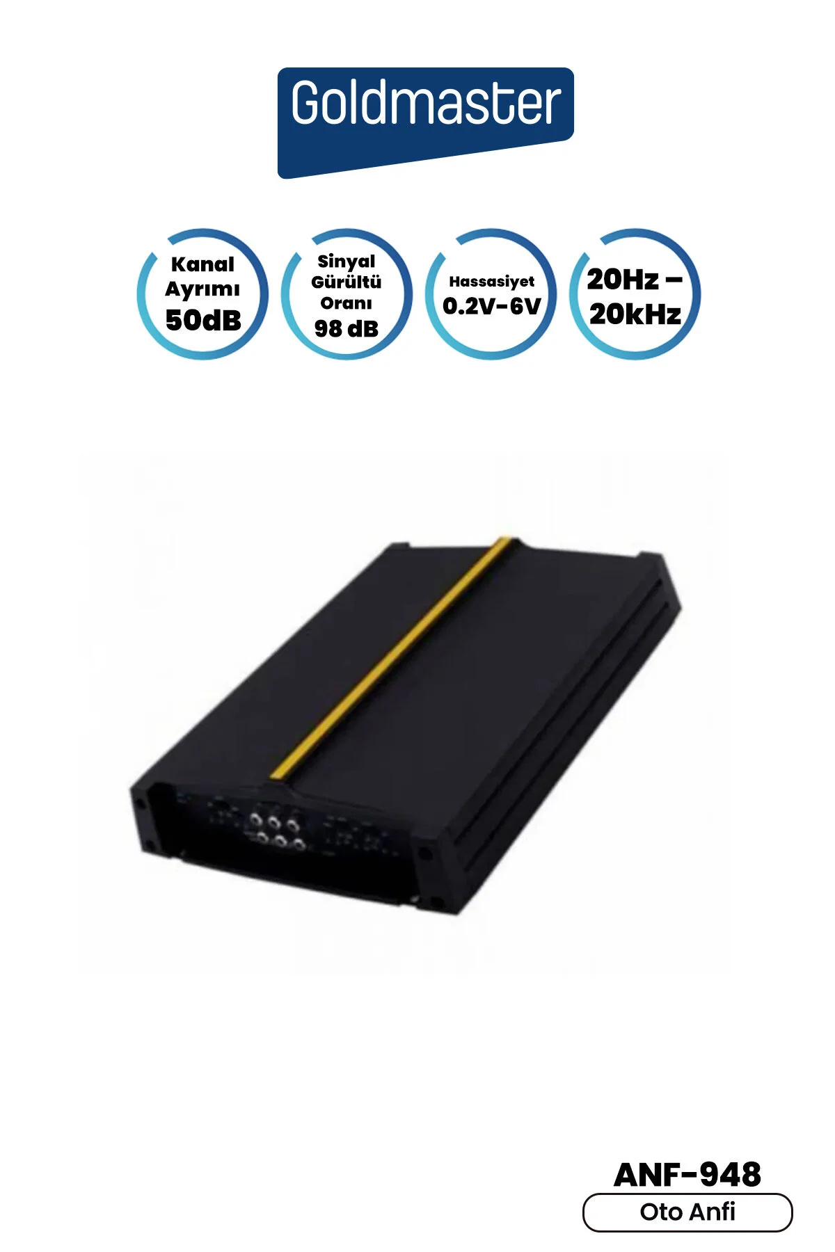 بلندگوی خودرو ANF 948 تقویت کننده خودکار 1200 وات قدرت واقعی گلد مستر GoldMaster