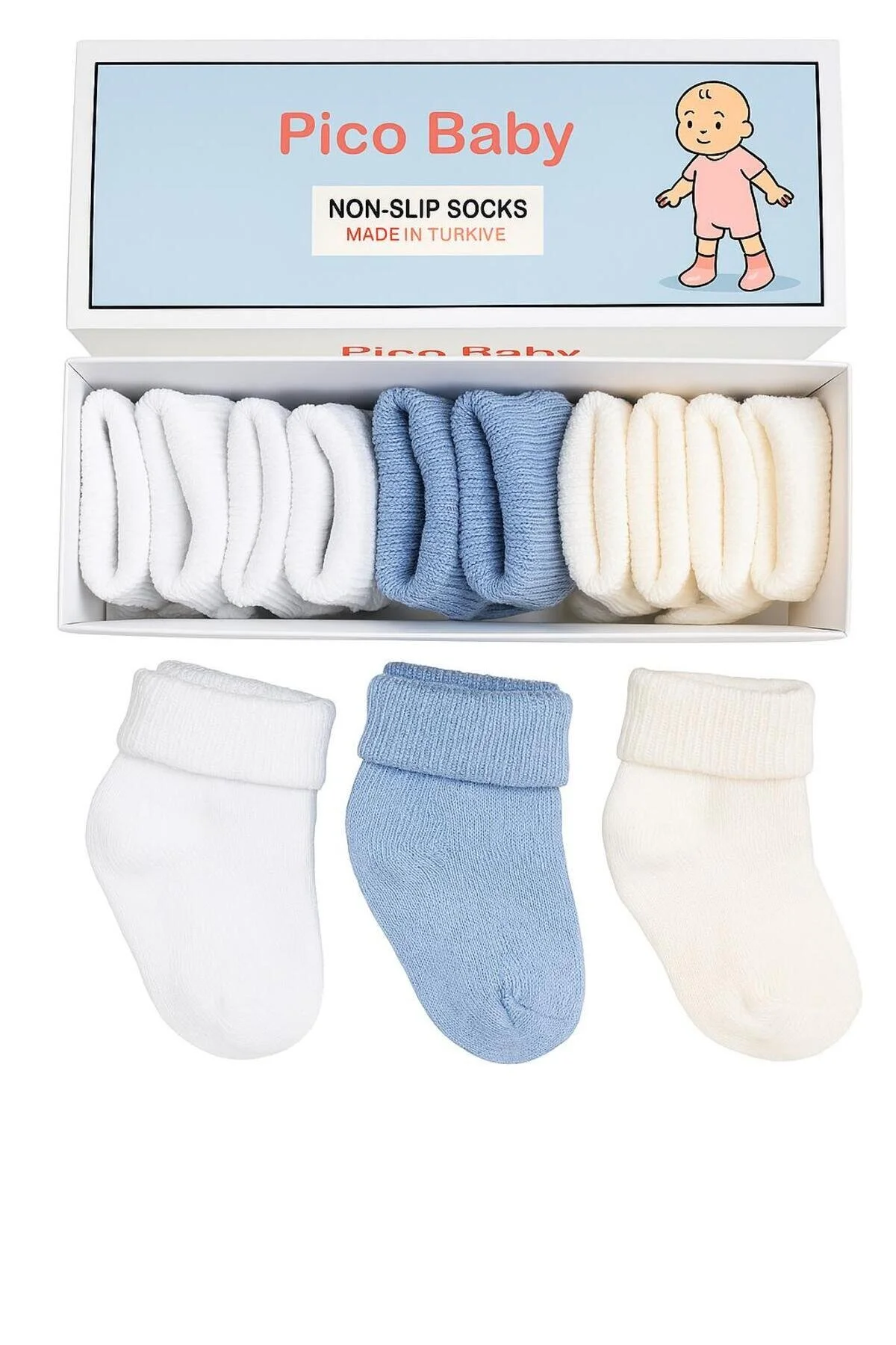جوراب نوزادی یونیسکس 5 تکه پنبه ای ارگانیک Pico Baby