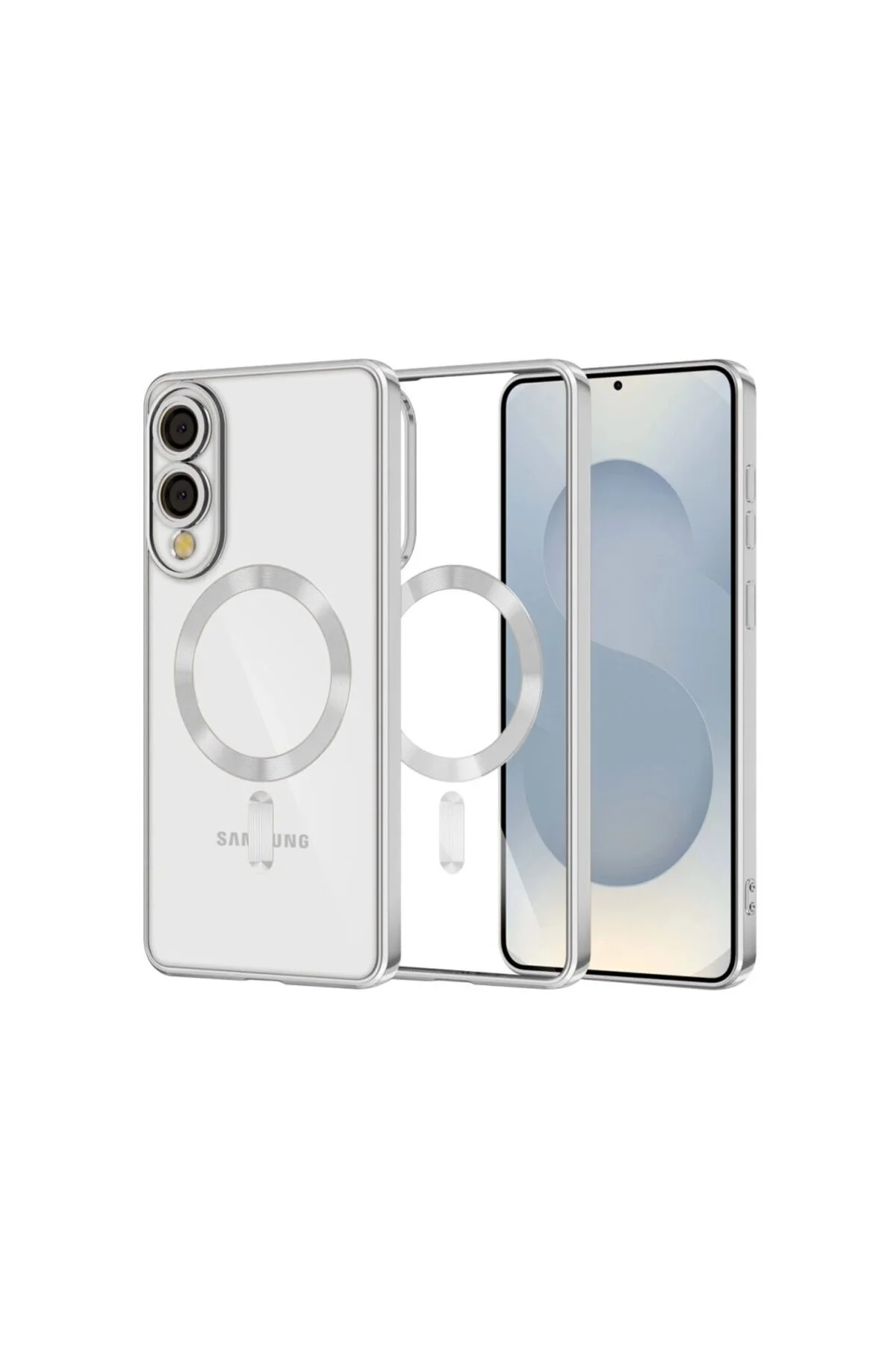 کاور و قاب سازگار با MAGSAFE برای SAMSUNG GALAXY S25 EDGE CASE محافظ سیلیکونی شفاف لنز دوربین UnDePlus