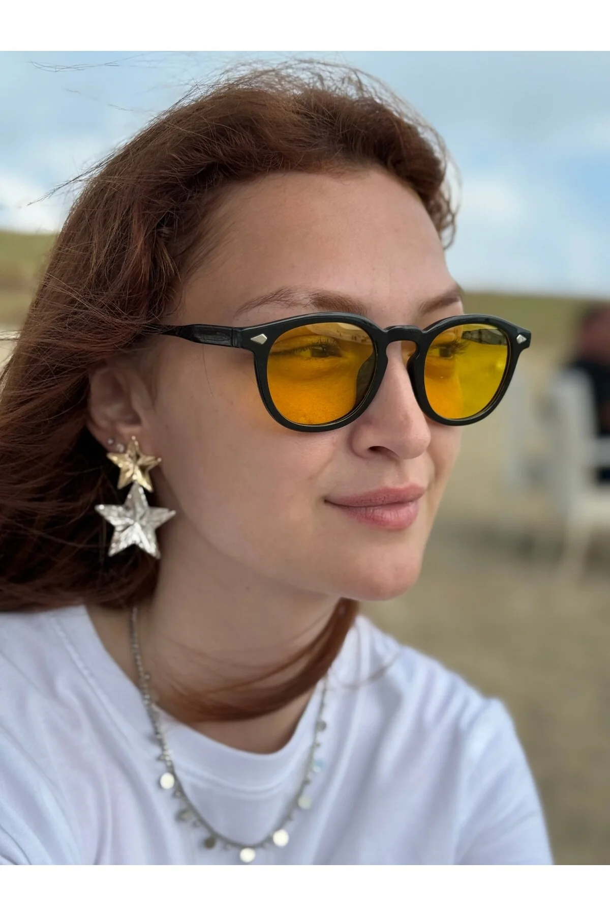 عینک آفتابی مردانه و زنانه UNISEX با قاب سیاه سفید بندی شده Ferrucci