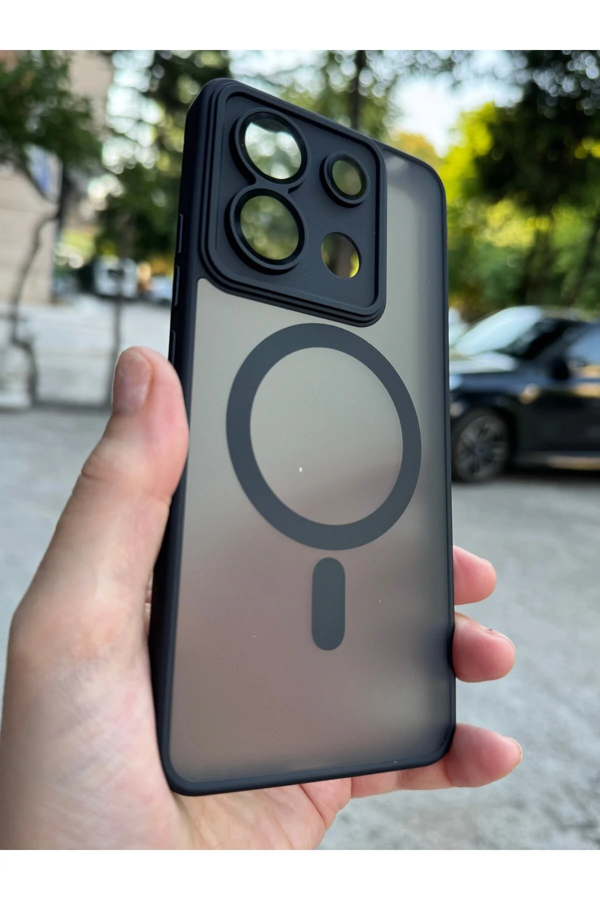 کاور و قاب محافظ سیلیکونی ضد ضربه با لنز مات سازگار شیائومی REDMI NOTE 13 4G DÜNYA AKSESUAR